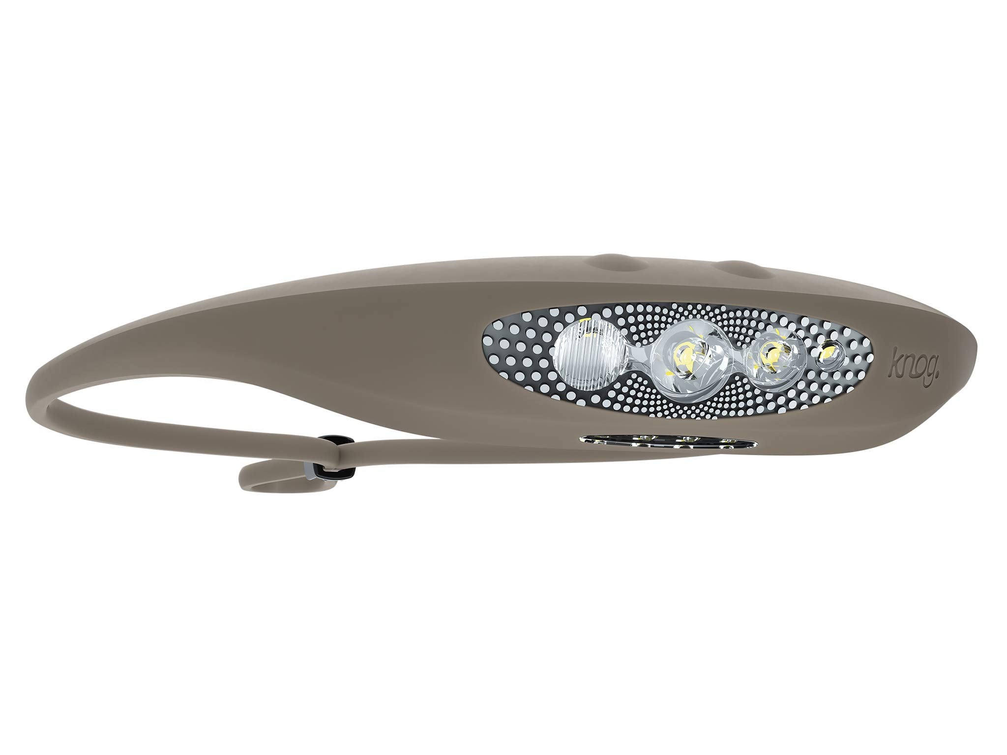 Knog Bilby 400 Lumen Headlamp - Rechargeable Silicone Head Light W/ 7 Light Modes - Ultralight, Ip67 Waterproof (Putty Grey), Taupe, One Size