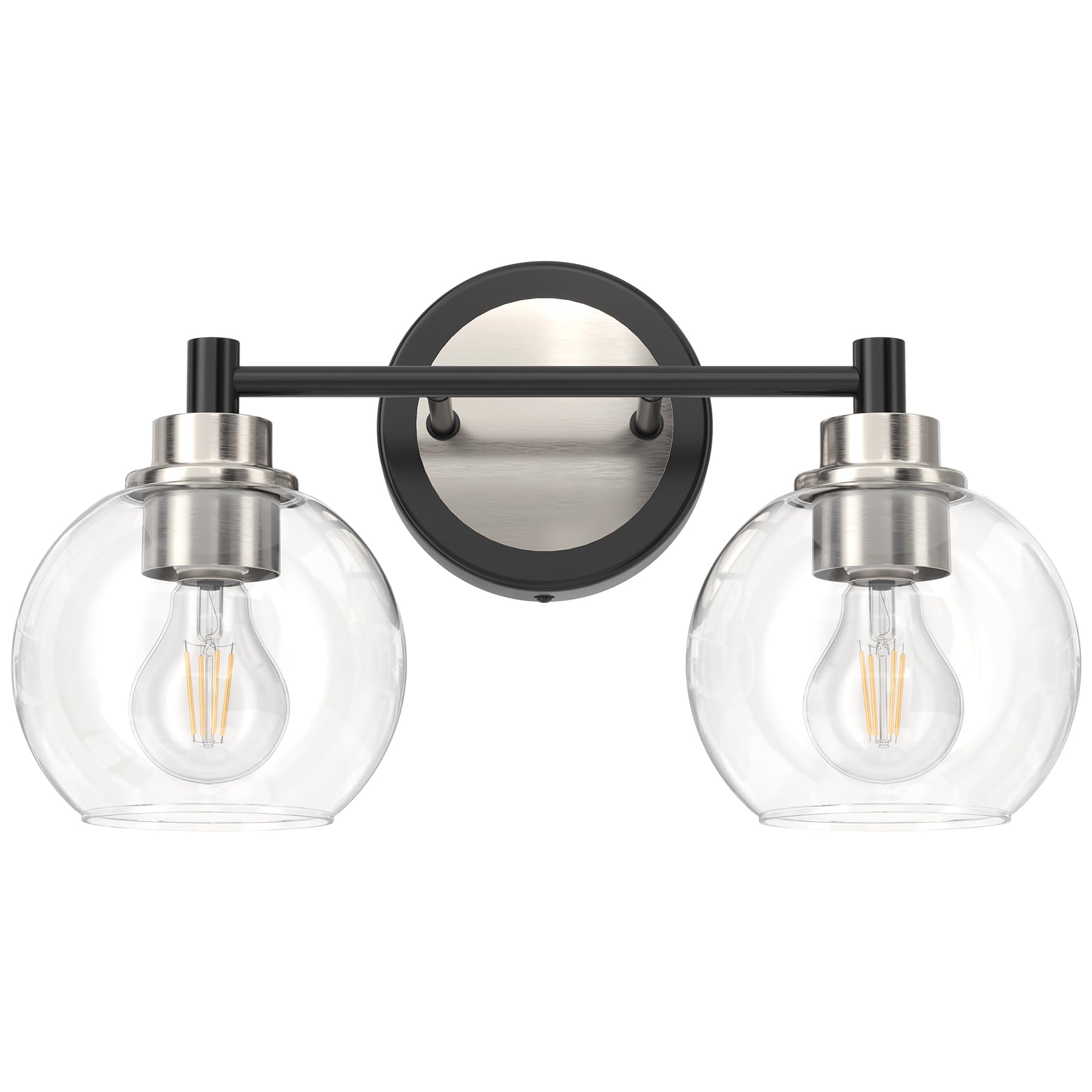 Vonluce Bathroom Light Fixtures, 2-Light Bathroom Vanity Light With Globe Glass Shades E26 Sockets, Bathroom Lights Over Mirror