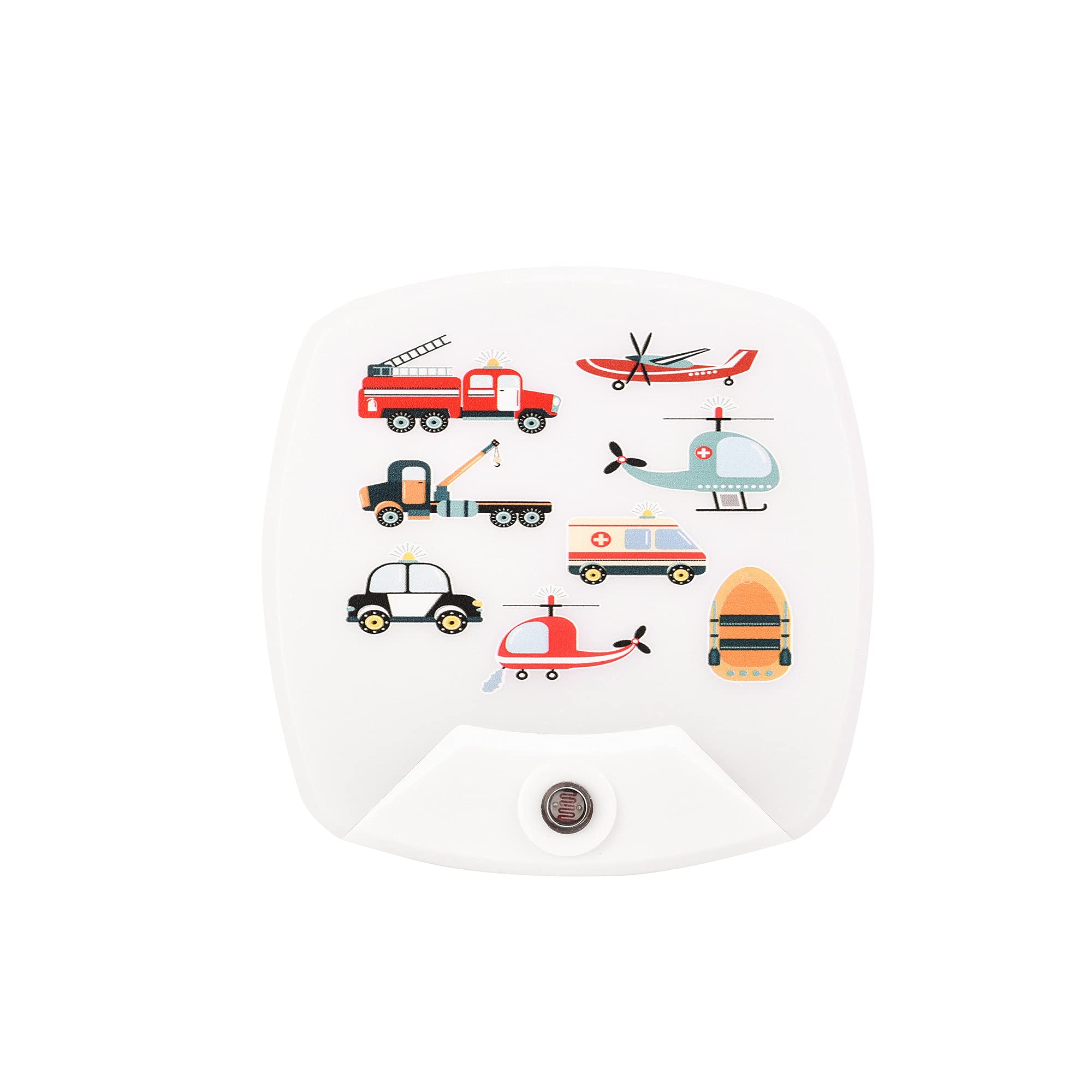 2 Pack - Cartoon Car and Aircraft LED Plug-in Night Light for Kids - Wall Lamp Take Good Care Children Sleep Light Sensor Auto C