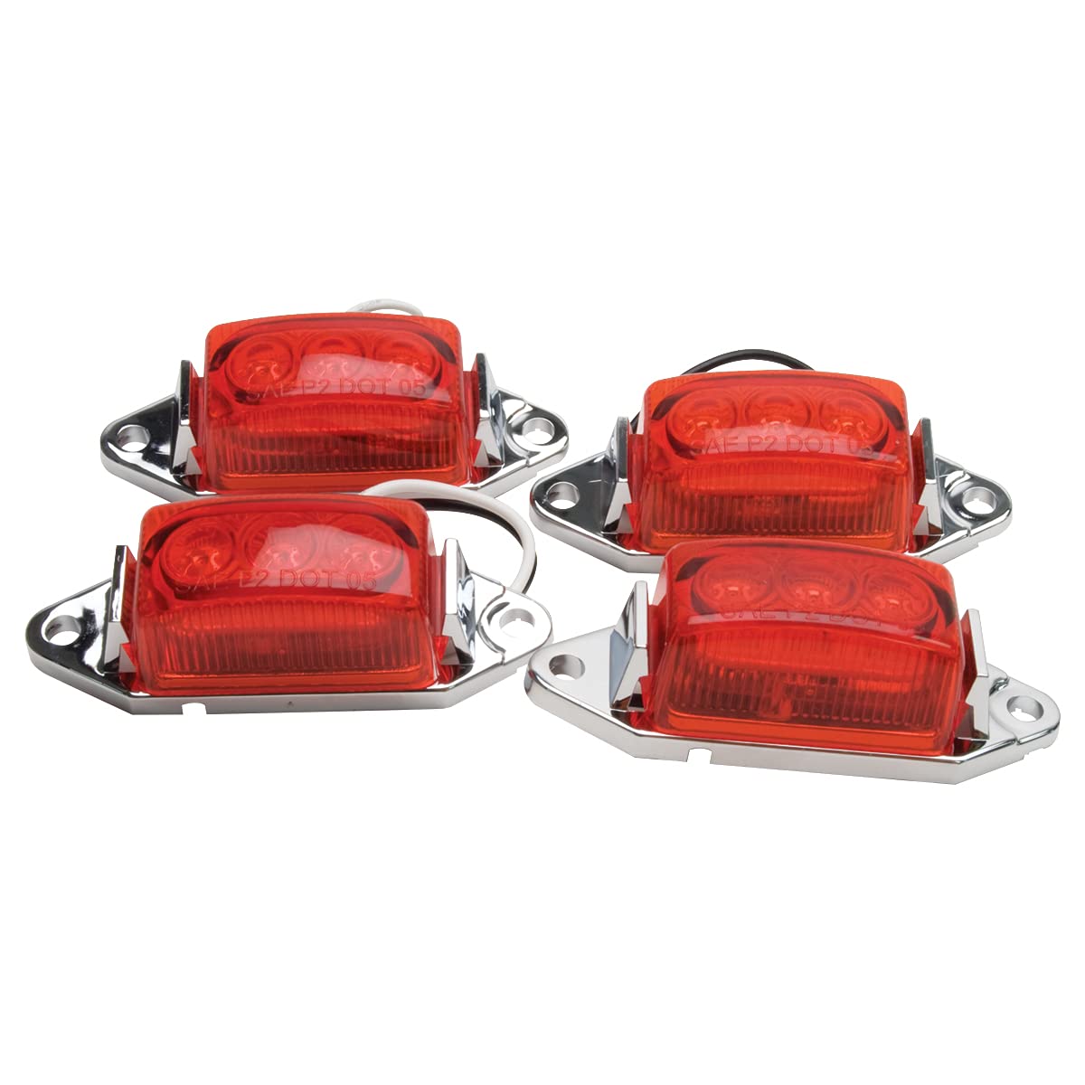 RoadPro Red LED Clearance/Marker Light 1-3/4in x 1in - Model RP-1445R/4P, 4 Pack