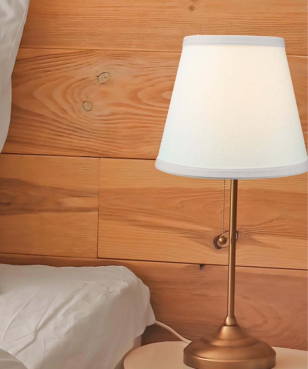 Homeconcept Clip-On Lampshade - 5X8X7 Light Oatmeal Fabric, Hardback, Fits Edison Bulbs, Model 050807Ehlo