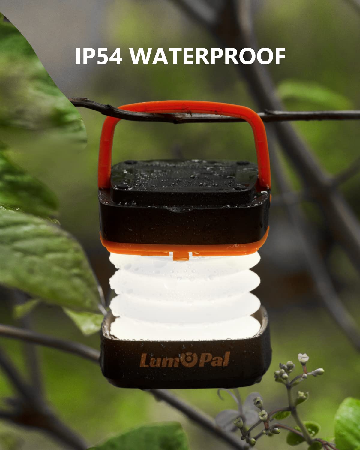 Lumopal Collapsible Solar Camping Light Rechargeable LED Portable USB Solar Lamp IP54 Waterproof Light for Backpacking Gear, Eme