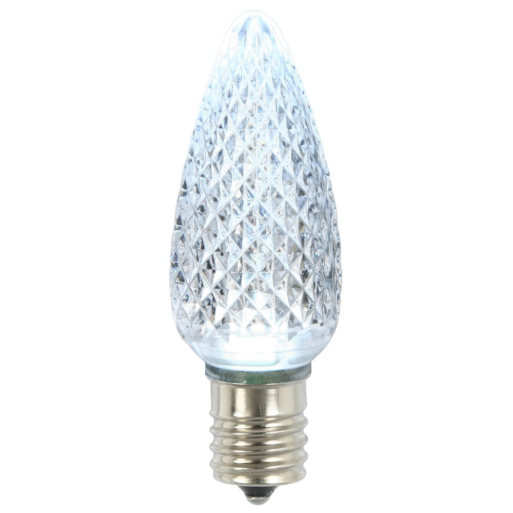 Vickerman C9 LED Cool White Faceted Twinkle Replacement Bulb, 120V, .96 Watts, 25 Bulbs per Pack