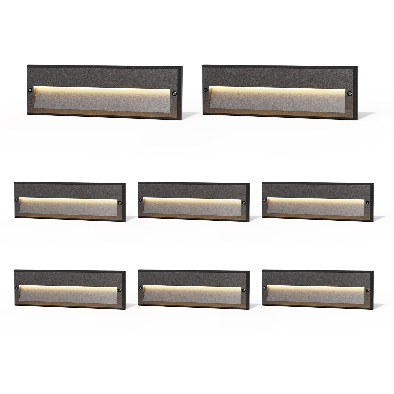 GOODSMANN Low Voltage Step Lights 8PK 6W LED Black Metal 122 Lumens 3000K Warm White Model 9127-24103-V