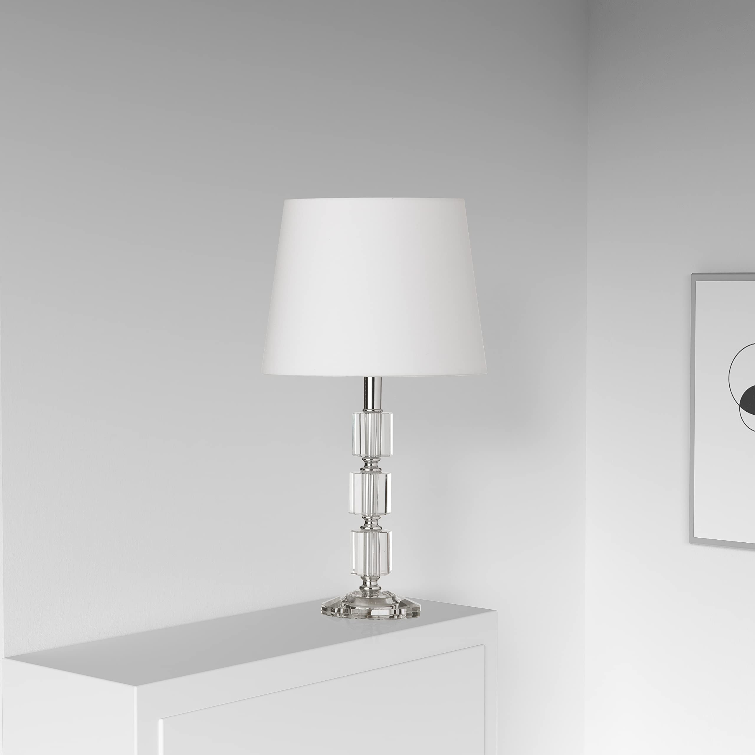 Dainolite 1Lt Table Lamp 3Crystal Column W/Wht Shd