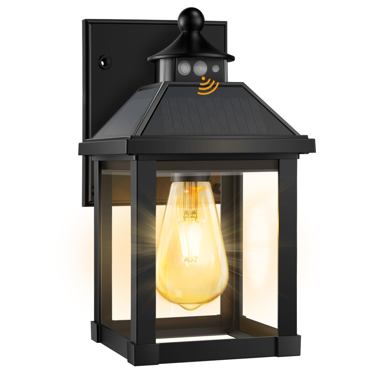 AEQ Solar Porch Lights Outdoor, Solar Sconce Lights Outdoor with Motion Sensor, Waterproof Wall Light with Clear Panel for Garag