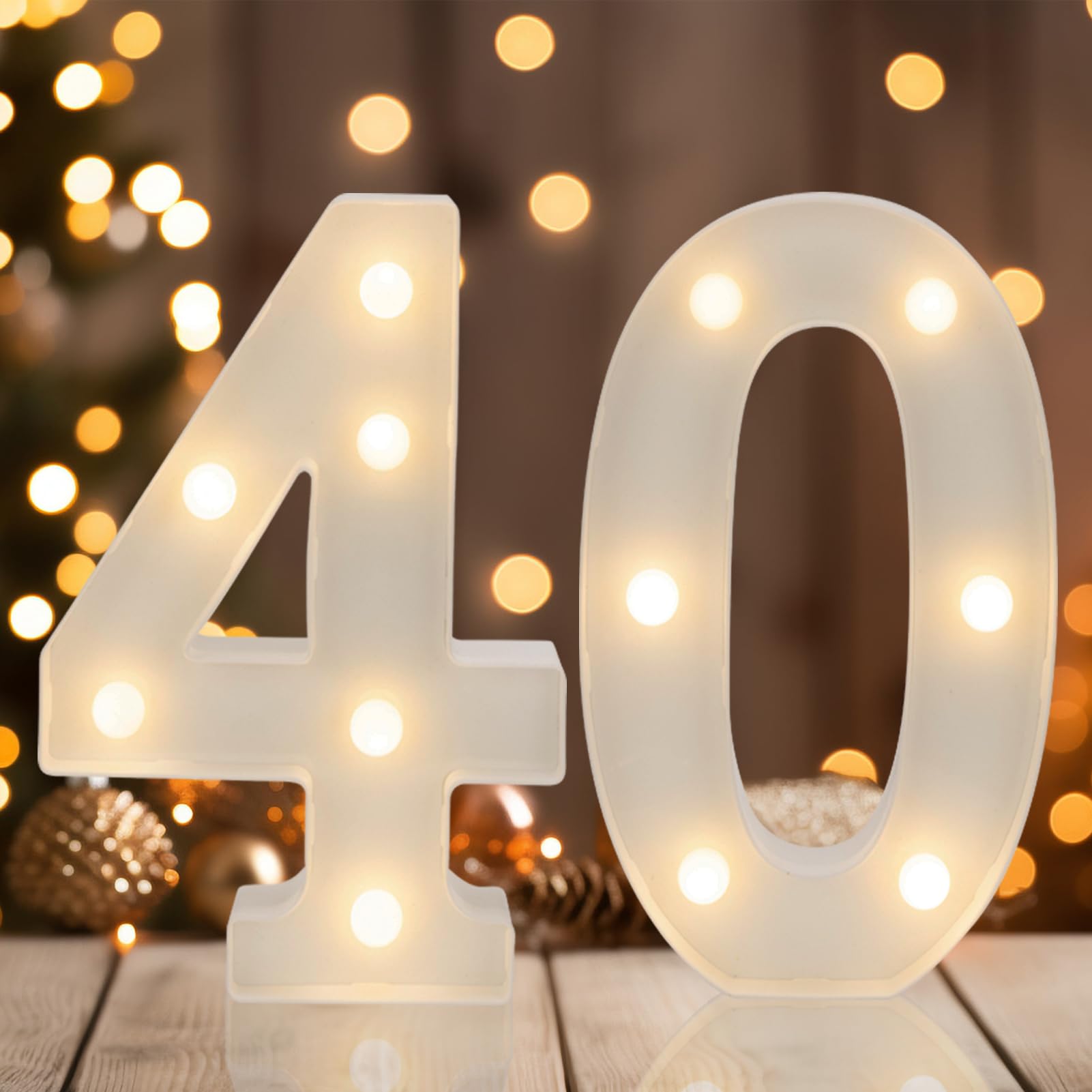 IFDGCTK LED Light Up Numbers for 40th Birthday, Warm White Decorative Lights, Model IFDGCTK, Perfect for Party Decor