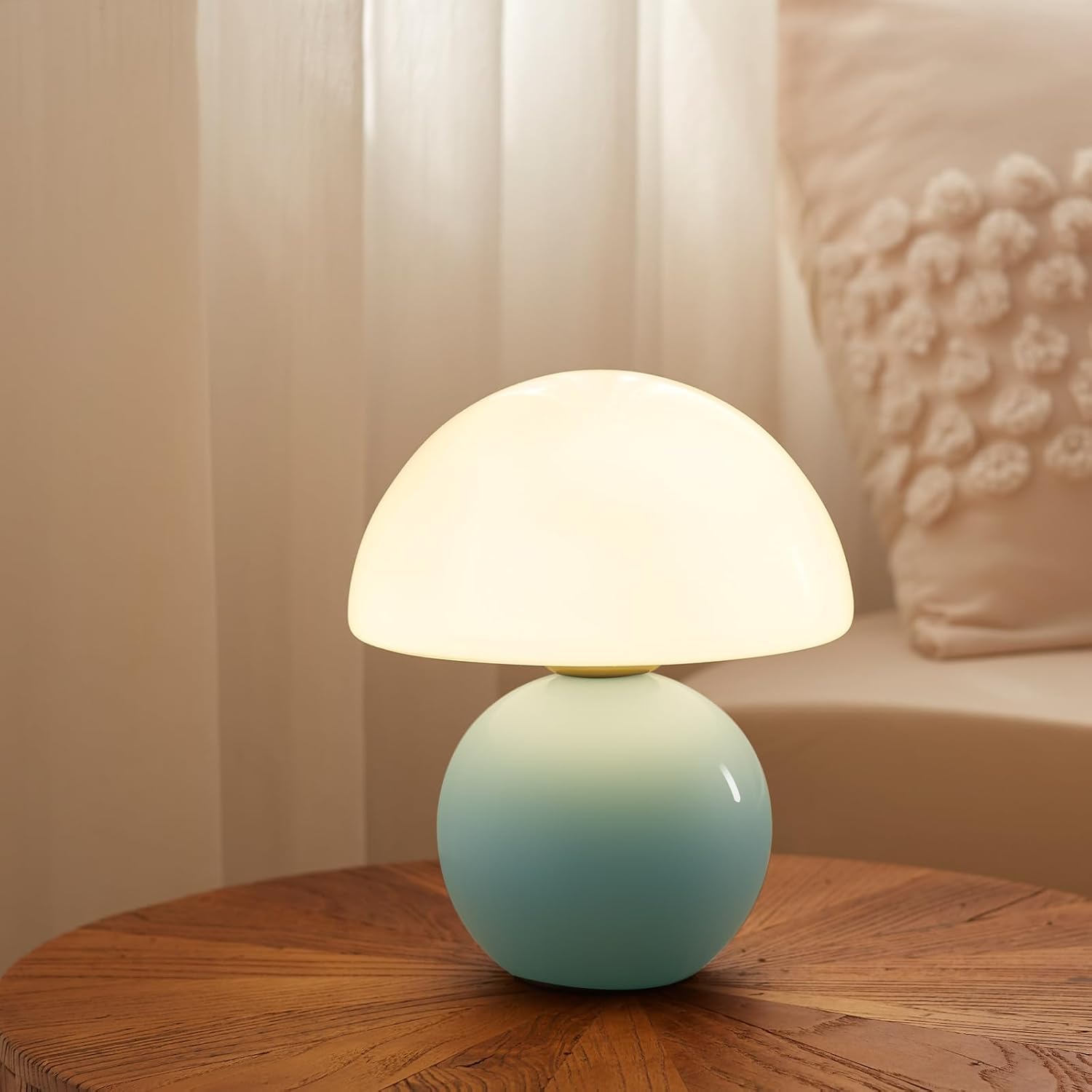 Dawnwake Mushroom Lamp Table Lamp for Bedroom, Desk, Living Room, Blue, Model DAWN-001, Cute Mini Modern Mid Century Decor
