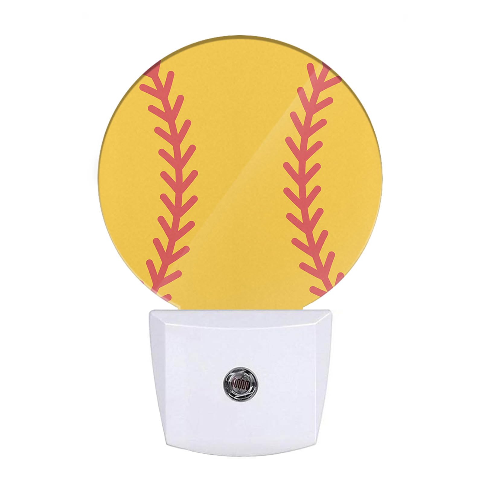 EKOBLA Softball Night Lamp American Ball Game Sports Design Night Light Plug in Auto Sensor LED Lamp Dusk to Dawn Nightlights fo