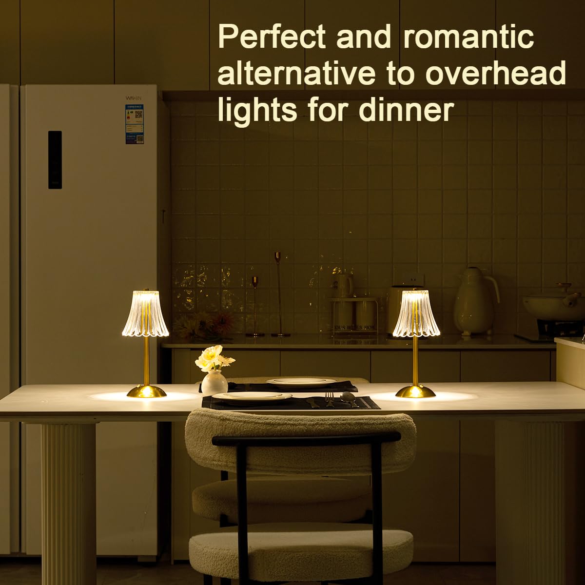 Heqet Cordless Table Lamp Crystal Battery Operated Lamp,Night Light For Livingroom, Bedroom,Kidsroom,Outdoor,Restaurant,Nightsta