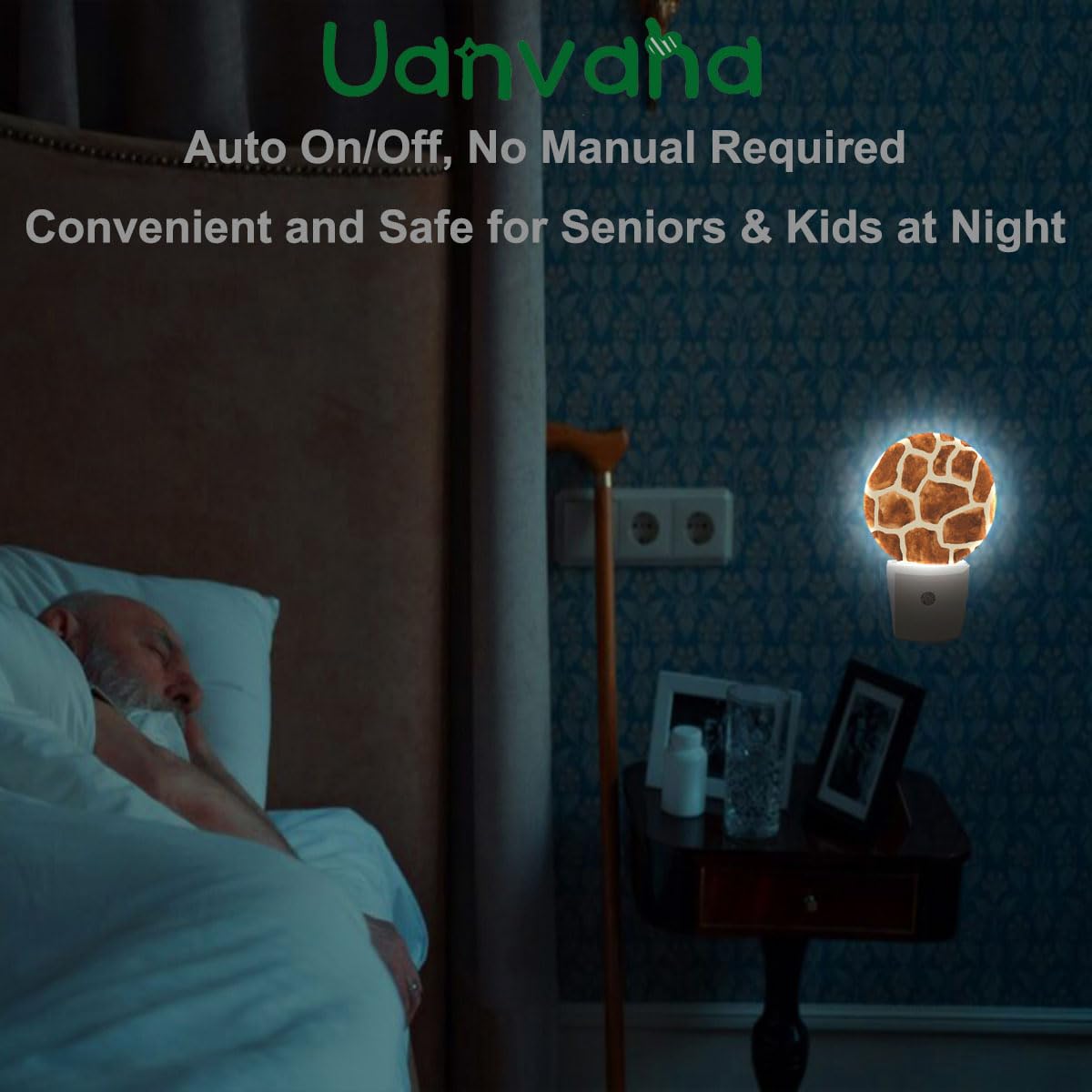 Uanvaha Giraffe Night Light Brown Animal Skin Giraffe Plug-In Night Lights With Dusk-To-Dawn Sensor For Bedroom, Bathroom And Li