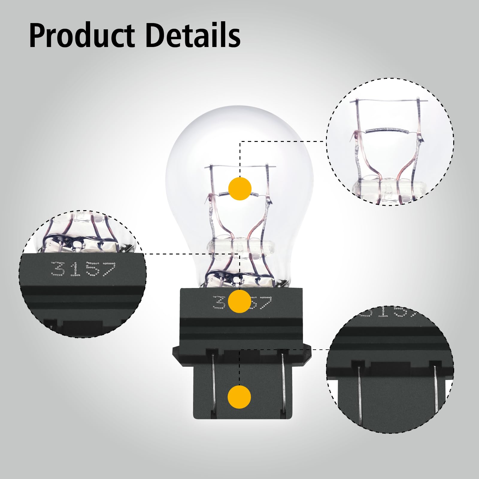 Rafeal Auto 3157 Light Bulb 10 Pack, Automotive Brake & Turn Signal Replacement Bulbs for Cars, Trucks, SUVs