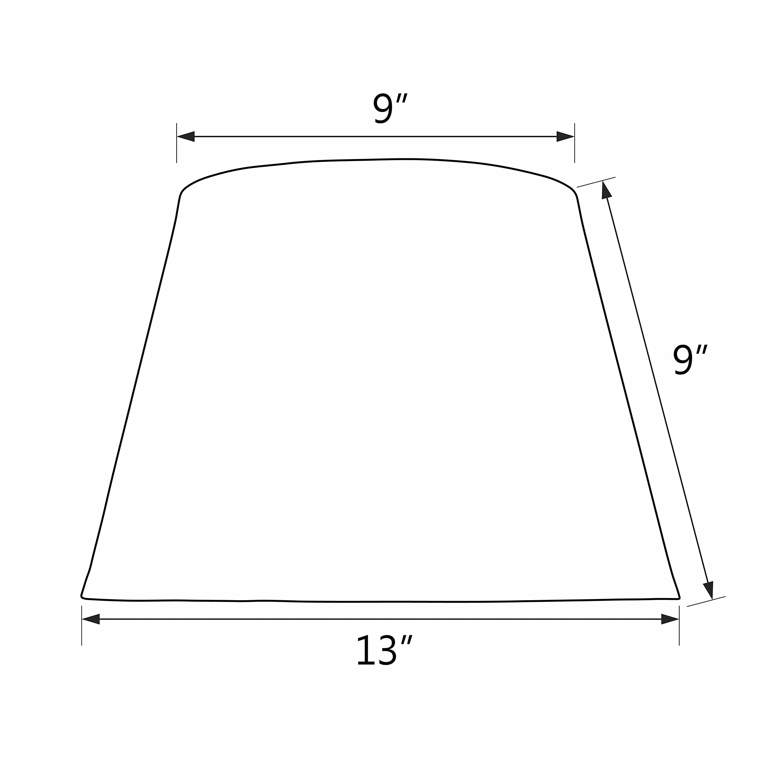 Aspen Creative Lamp Shade, Transitional Hardback Empire, Denim Fabric, 13in Wide, Grey-Blue, Model 32921