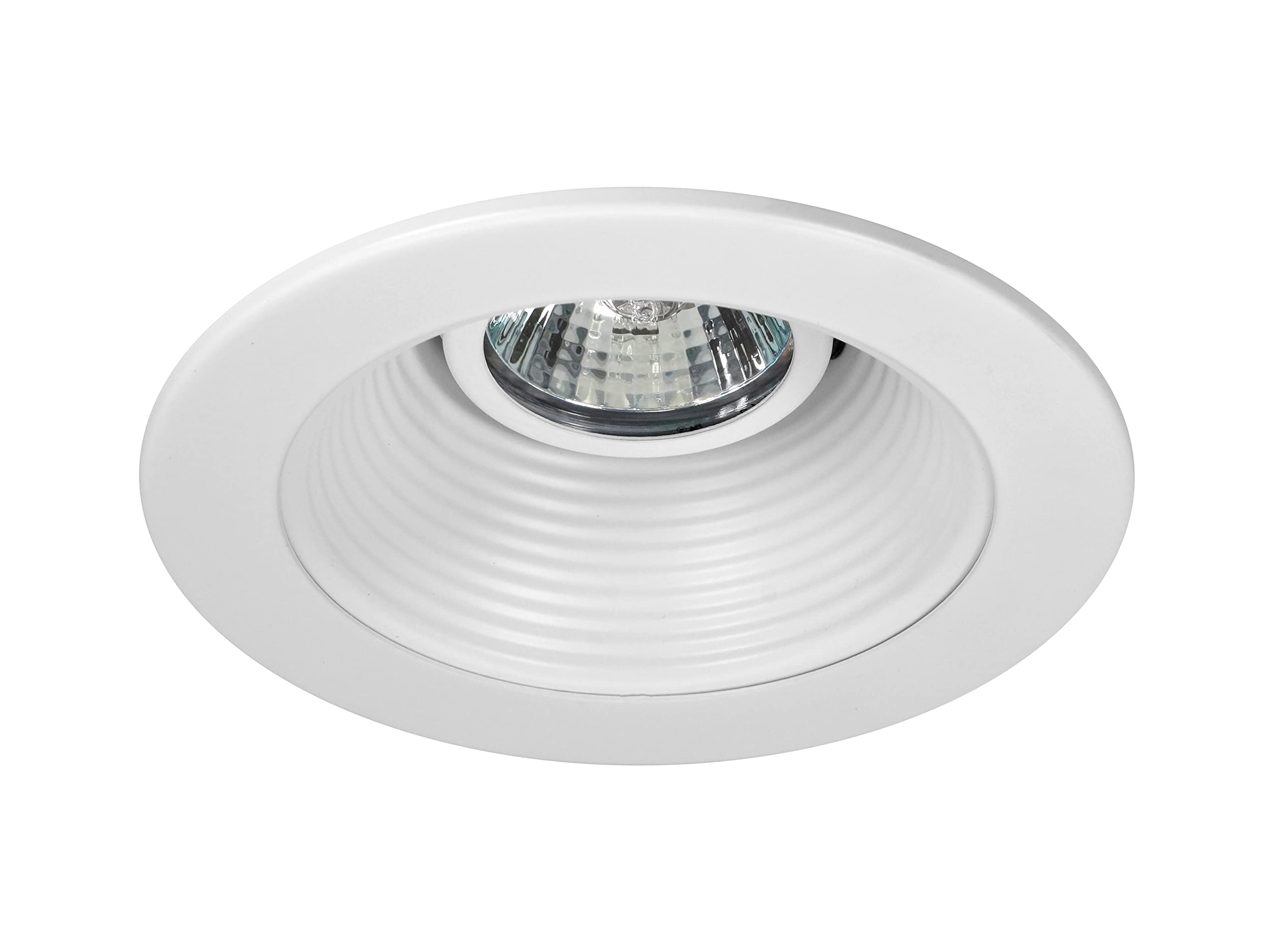 Nicor Lighting 4 Inch White Recessed Baffle Trim For Mr16 Bulb (14002)