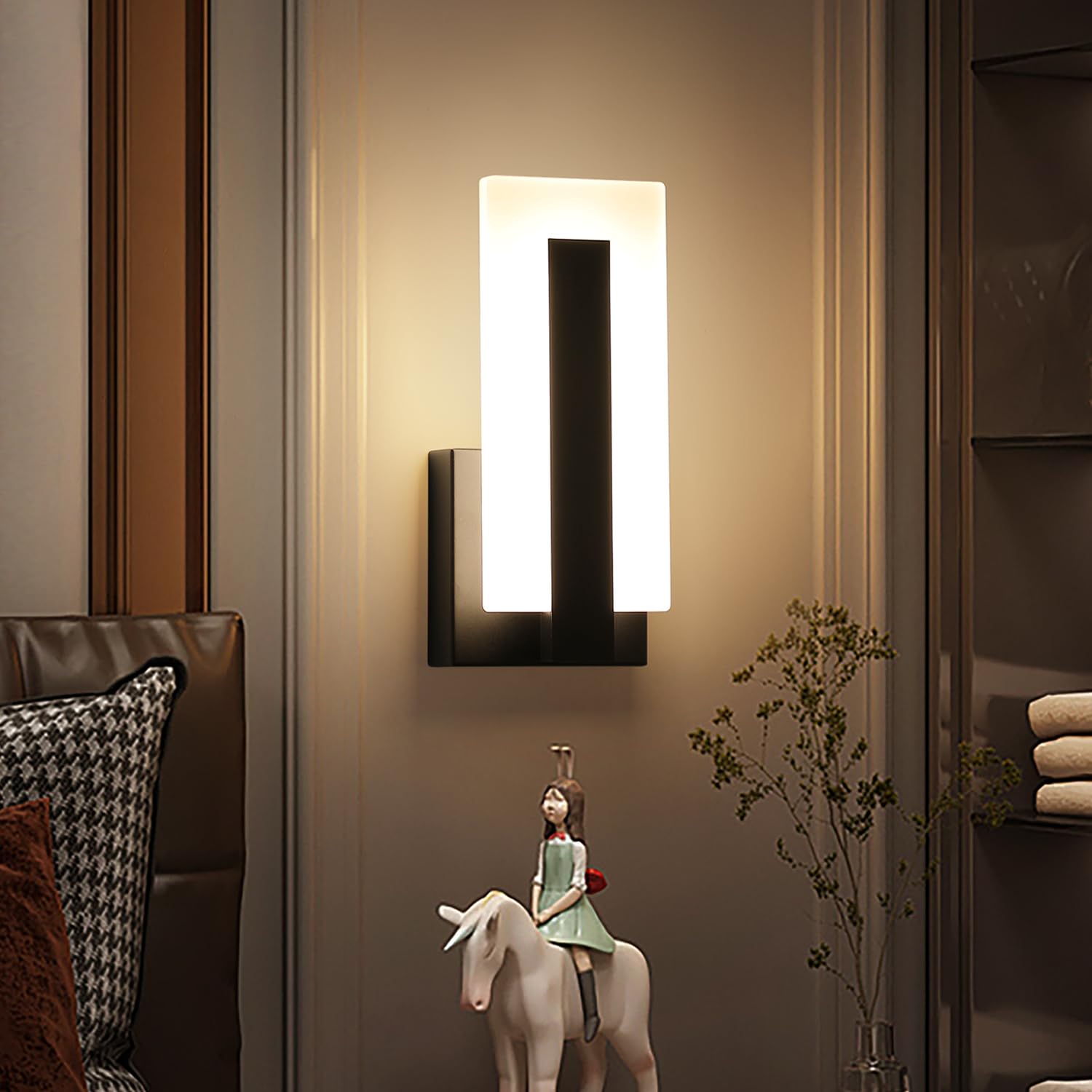 Pasoar Hardwired Modern Wall Sconce, 7W Dimmable LED, Warm White 3000K, Metal, 1 Pack, Model 3069, Perfect for Living Room & Corridor