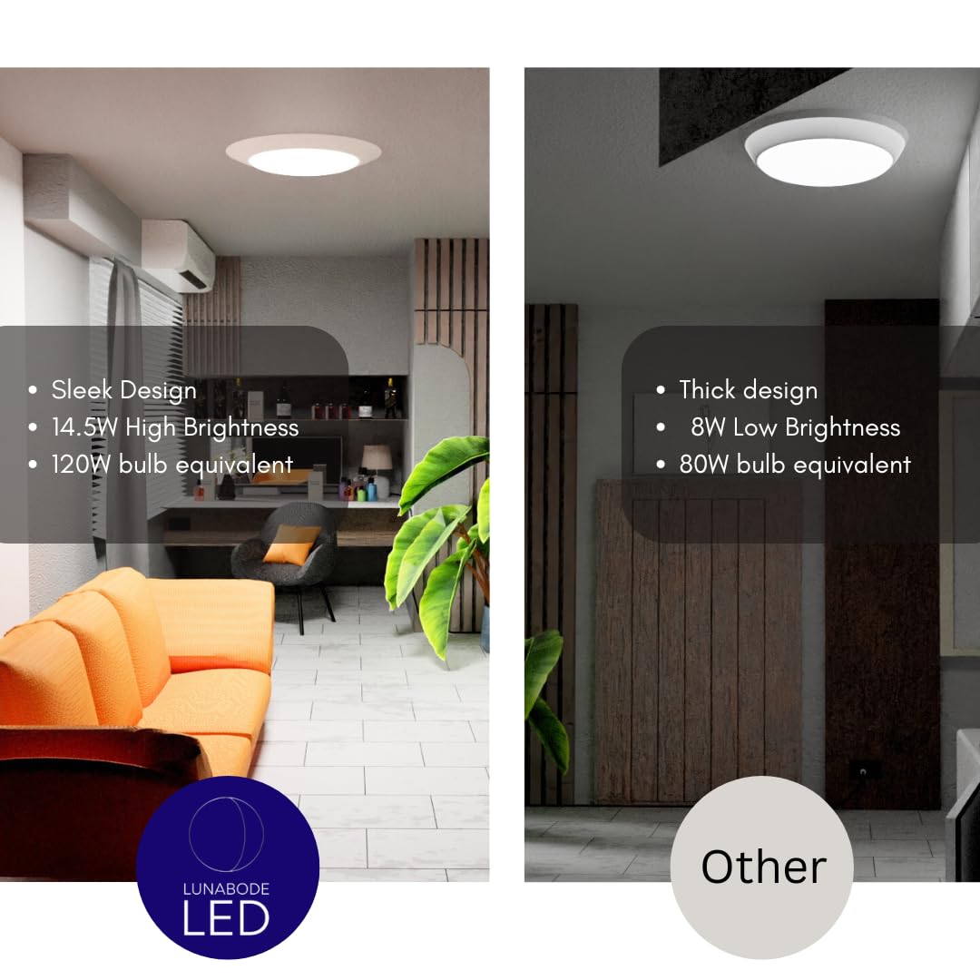 Lunabode Led 7.5'' Led Ceiling Light Flush Mount, Dimmable Led Light, Light Fixture, Closet Light, 16.5W (120W Equivalent), 120V