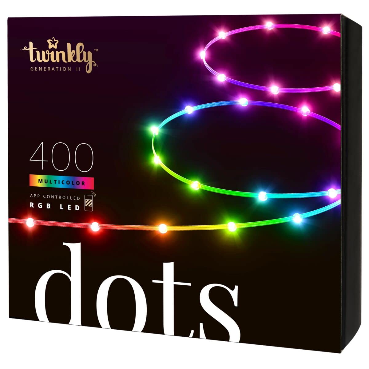 Twinkly Dots 65Ft, Multicolor Led Strip, In- And Outdoor Flexible Rgb Led Strip, Compatible With Alexa Led And Google Home, Ip44, 16 M+ Colors, App Mapping, Transparent Wire, 400 Led