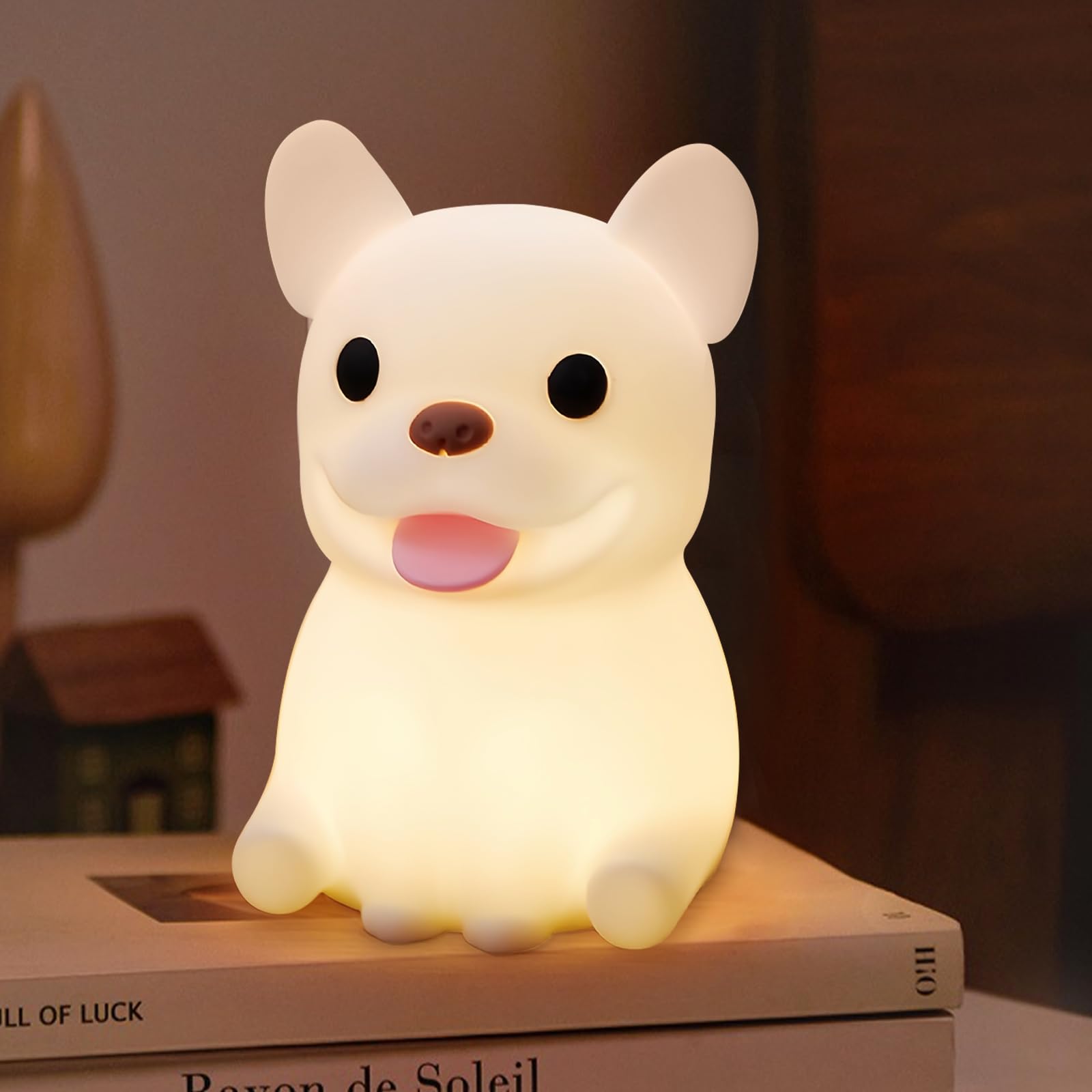 LEDHOLYT Night Light for Kids, Cute Silicone Puppy Nursery Light for Baby Room and Toddler, Rechargeable LED Animal Decor Nightl