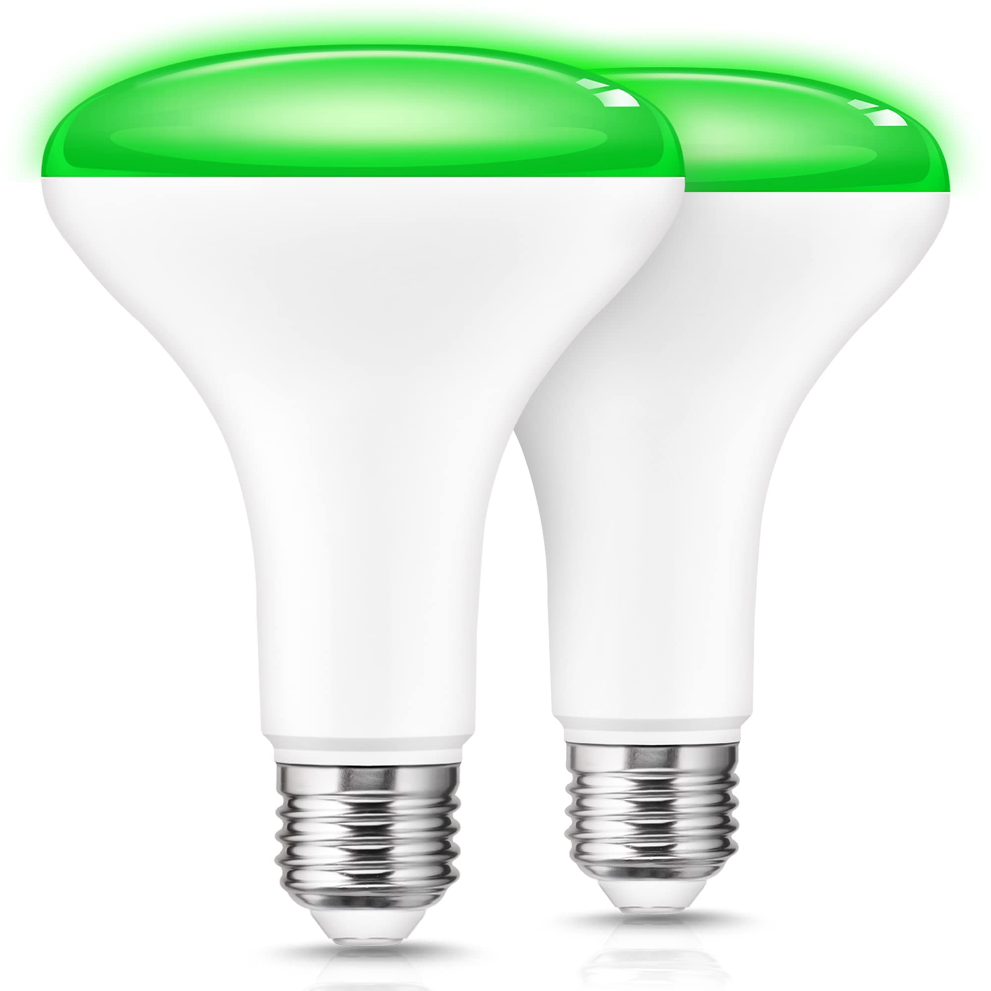 L Lohas Led Christmas Green Flood Light Bulbs, Christmas Led Br30 Pure Green Flood Light Indoor 65W Equivalent, 11 Watt Colored 
