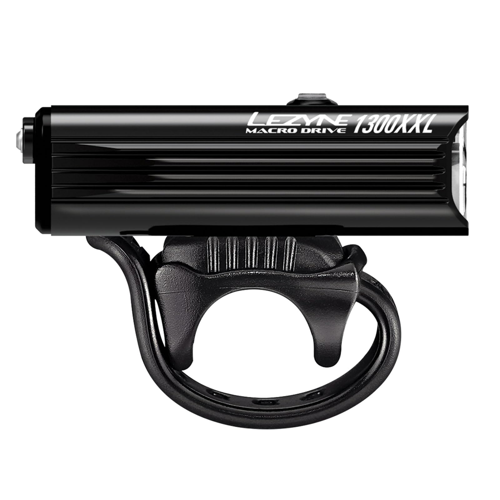 Lezyne Macro Drive 1300Xxl Bicycle Usb Rechargeable Ipx7 Waterproof 3 White Led Tri-Focus Optics Front Light W/ 4 Solid & 3 Flash Modes | Black Gloss, 1300 Lumens/Micro Usb