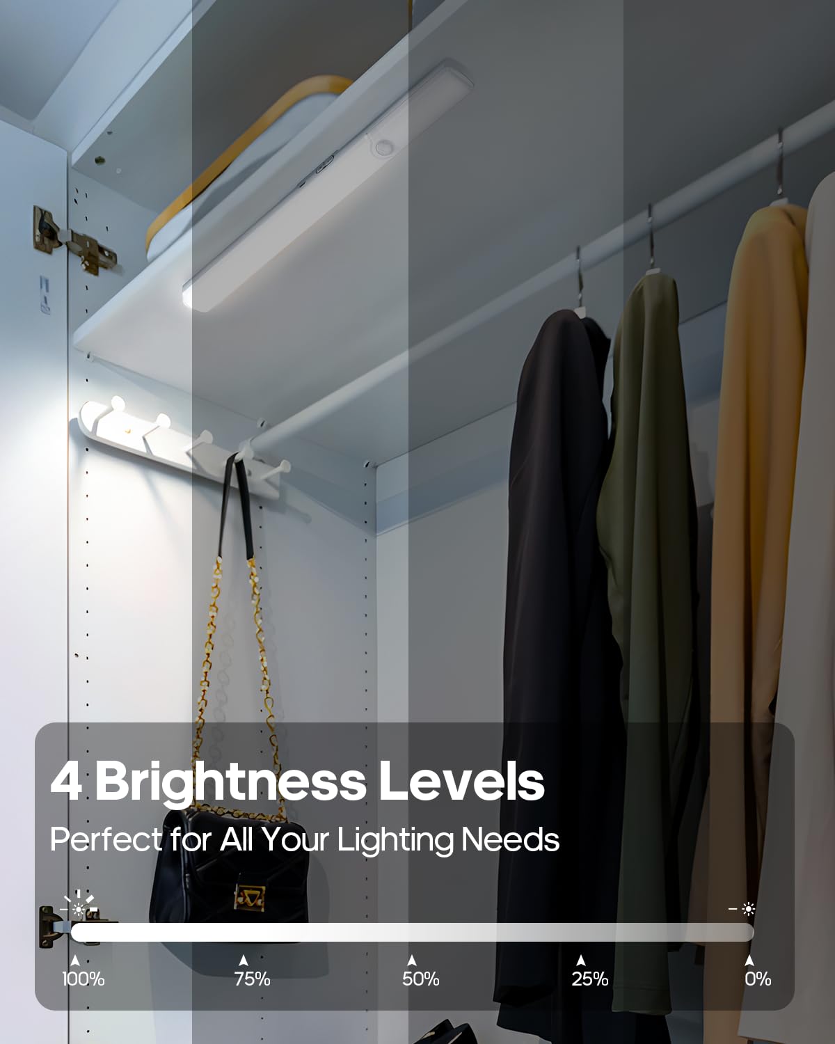 Under Cabinet Lights,Led Motion Sensor Cabinet Light Wireless Rechargeable Motion Sensor Lighting Indoor, Magnetic Dimmble Under