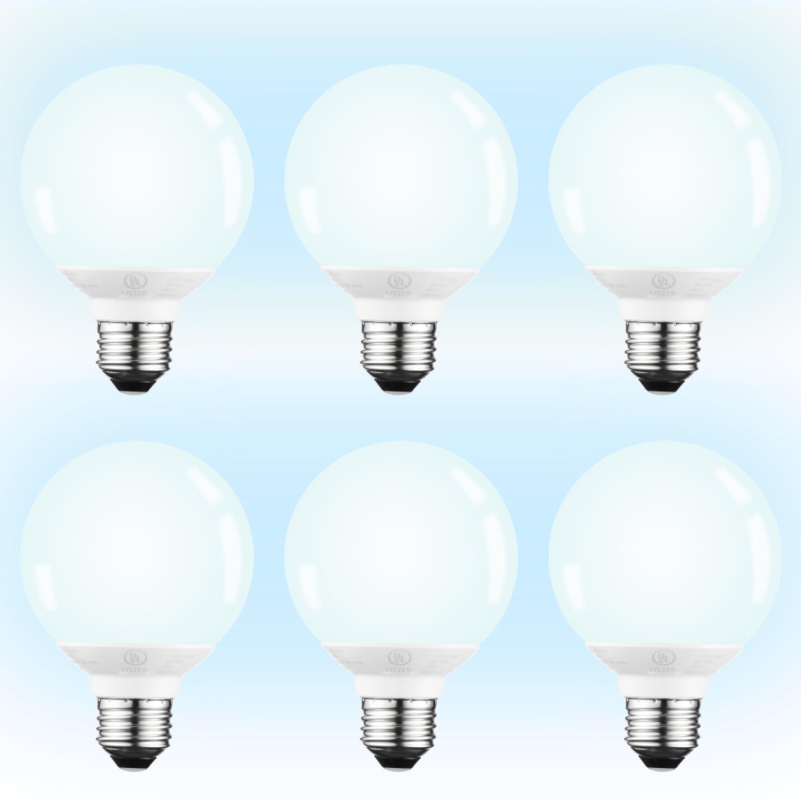 Torchstar G25 Led Light Bulbs, 5W 40W Equivalent, Dimmable 450Lm Globe Light Bulbs, 5000K Daylight, E26 Base Decorative Bulb, Fo