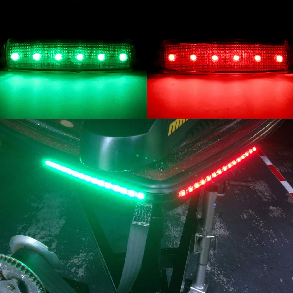GSRECY LED Boat Navigation Lights, Stern & Bow Lights, 12V, Pack of 4, Red & Green