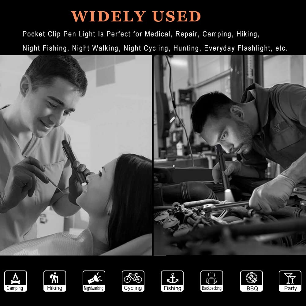 Elfgo Led Pen Light, Zoomable 270 Lumens Mini Flashlight For Nurses, Doctors, Inspection, Repair