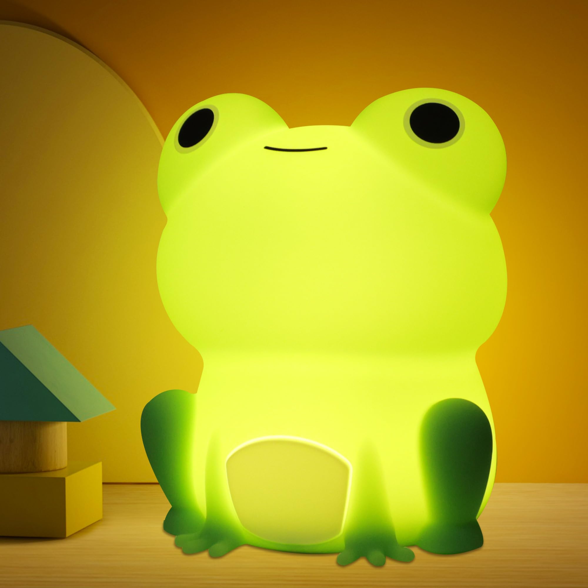 OkiyiD Frog Night Light, Rechargeable Touch Control Lamp, 5.1 x 3.1 x 4.3 inches, Kids Gift for Boys and Girls