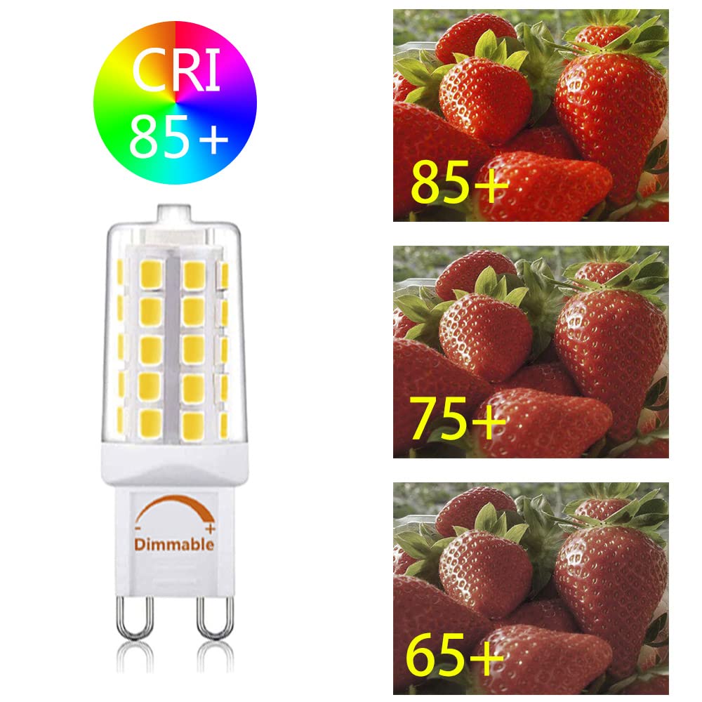 Aiplamp G9 Led Bulb Dimmable 4W Natural Daylight White 4000K,Equivalent To 40W Halogen Light, 450Lm 120V Ac Cri> 85,No Strobe, C