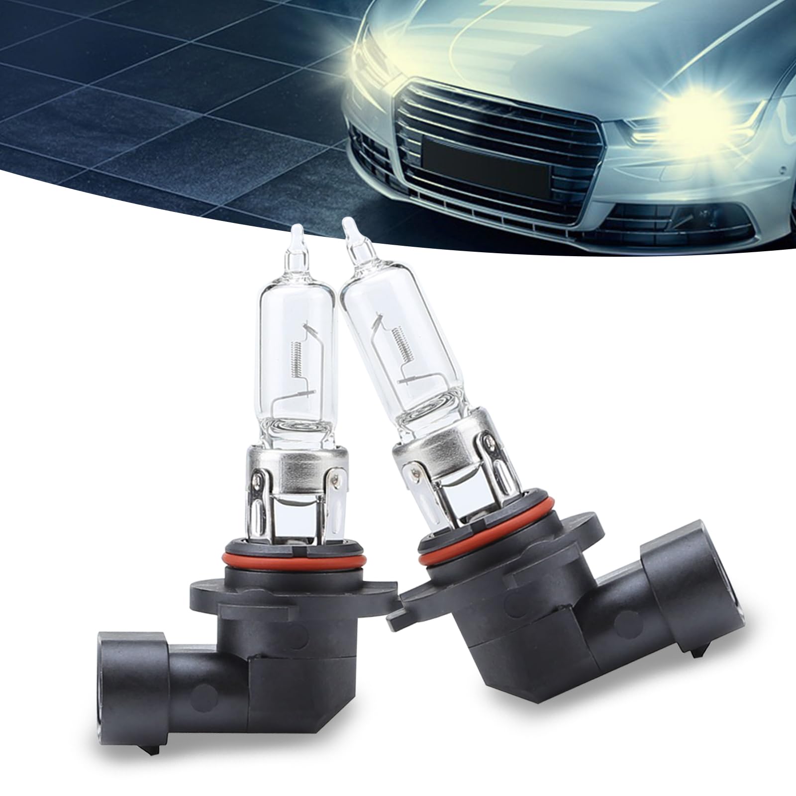 gunhunt 9005 Halogen Bulb, 12V Quartz Lamp for Low/High Beam Fog Light Replacement, 2 PCS, Warm White Light