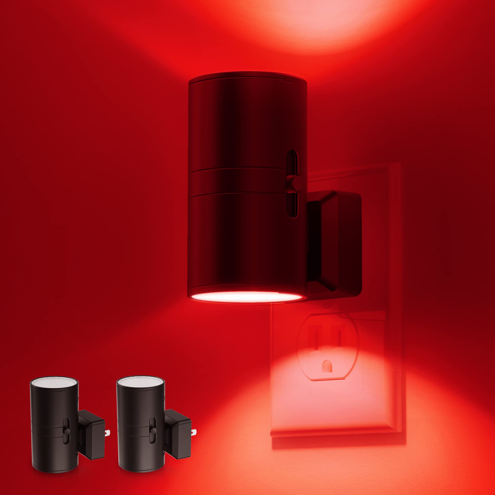 L LOHAS LED Night Light, Red Night Light, Night Lights Plug into Wall, LED Night Lights with Light Sensor, Sleep Aid Red, Dimmab