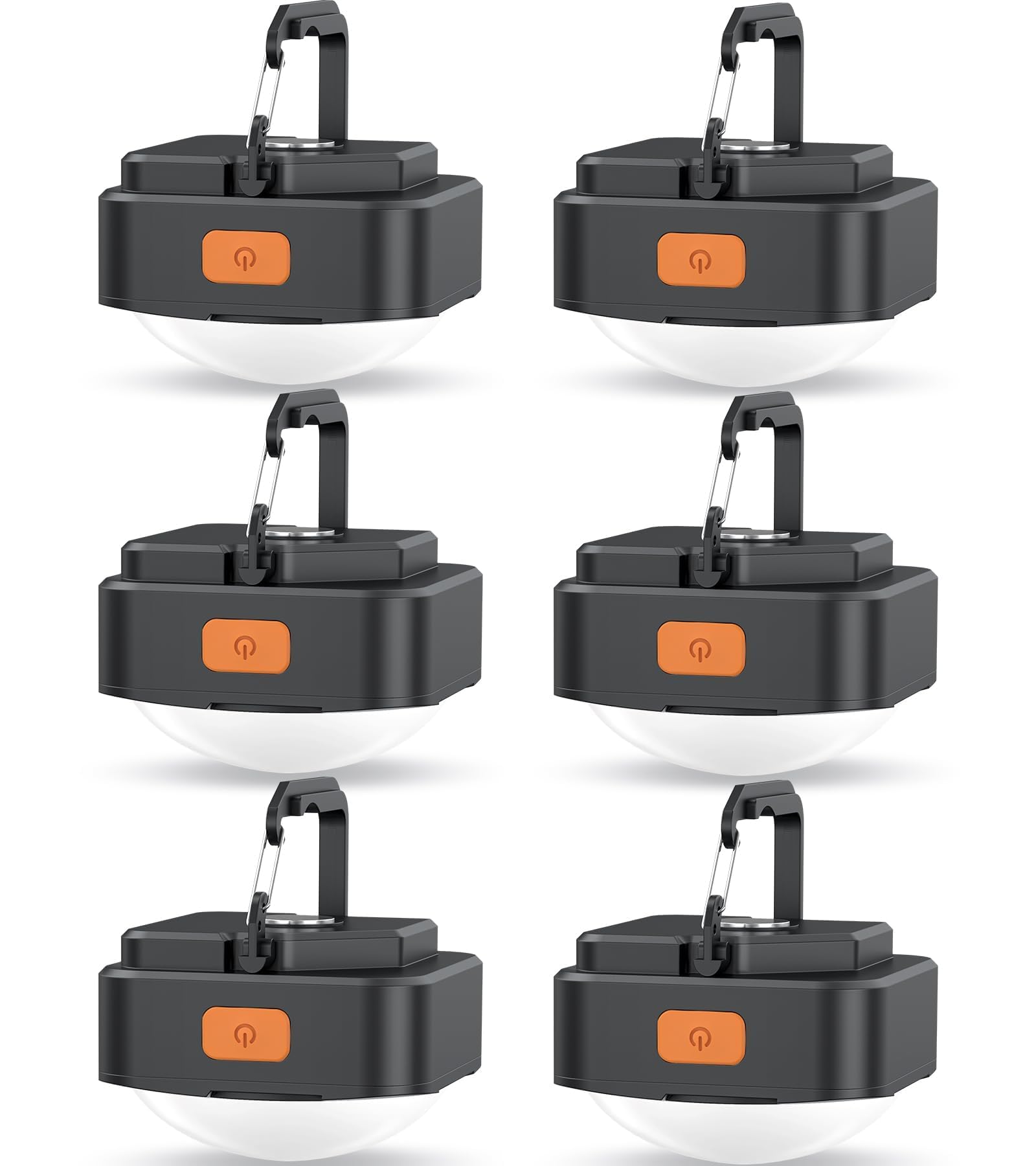FLY2SKY Rechargeable Camping Lights Mini Flashlight LED Lantern 4 Pcs Black HF2503006