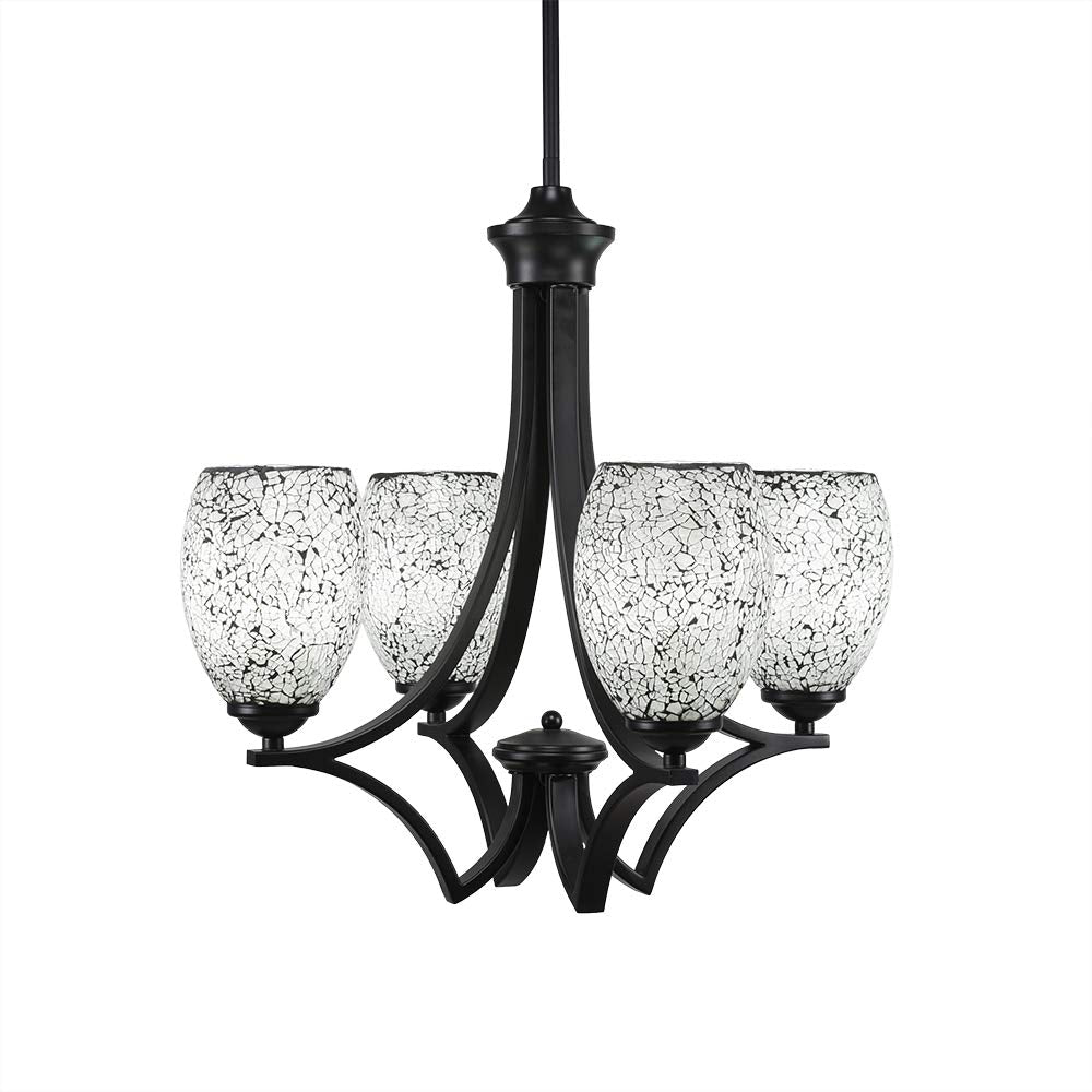 Toltec Lighting Zilo 4 Light Chandelier in Matte Black (564-MB-4165)