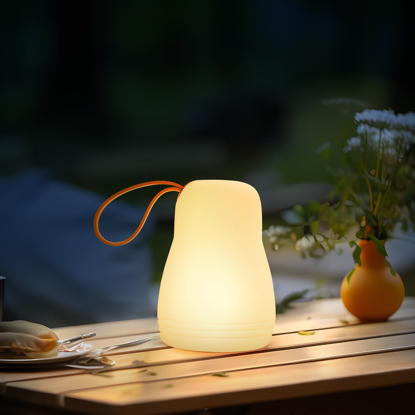 Gewiny Portable Outdoor Table Lamp LED Camping Lantern Light Rechargeable 3000k Dimmable Cordless Lamp for Tables,Waterproof Han