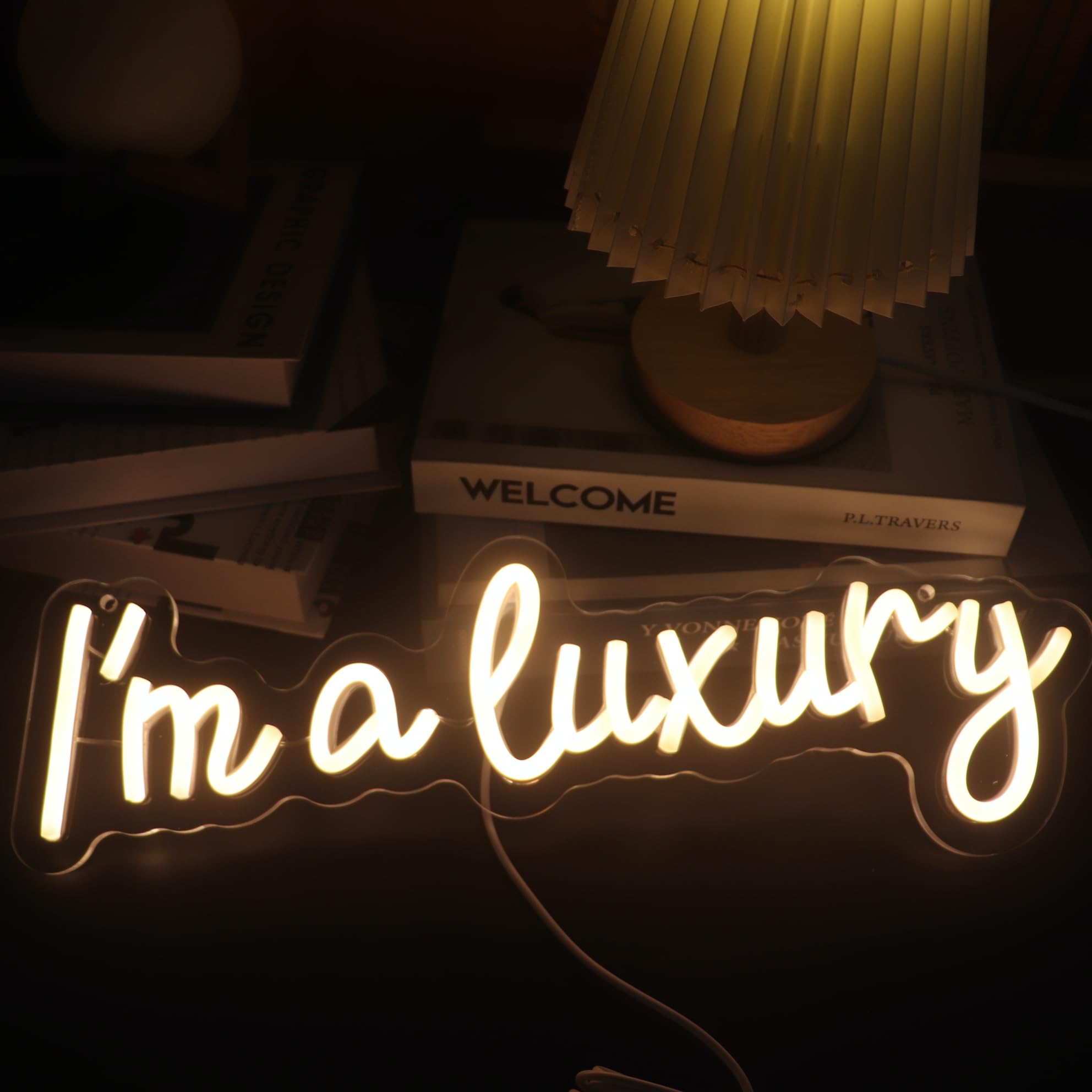 Nordstylee LED Neon Sign - inIm a Luxuryin USB Powered, Warm White, Acrylic, Model NRLT240914015, Decorative Light for Girls Room