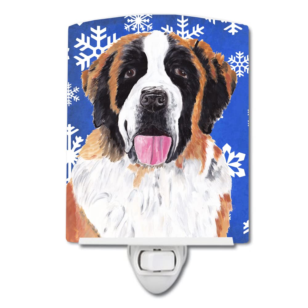 Carolines Treasures Ceramic Night Light, Saint Bernard Design, UL-Certified, 6x4x3 inches, Multicolor, Model SC9382CNL