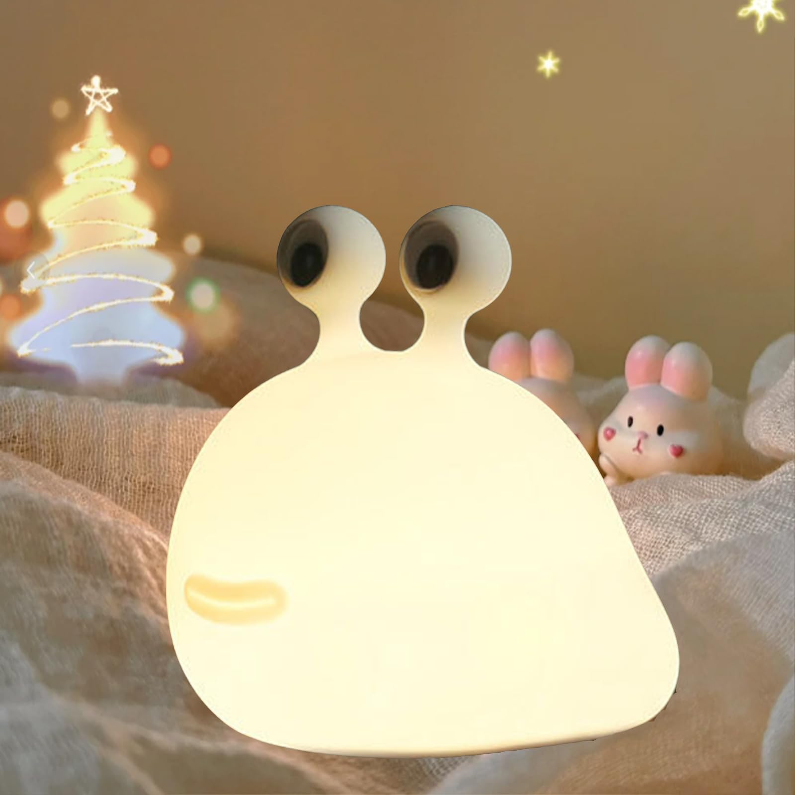 Ptaexcel Slug Night Light  Led Portable Usb Rechargeable Cute Night Light Animal Lamps With Sensor Timer Touch Lamp  Silicone For Kids Gift