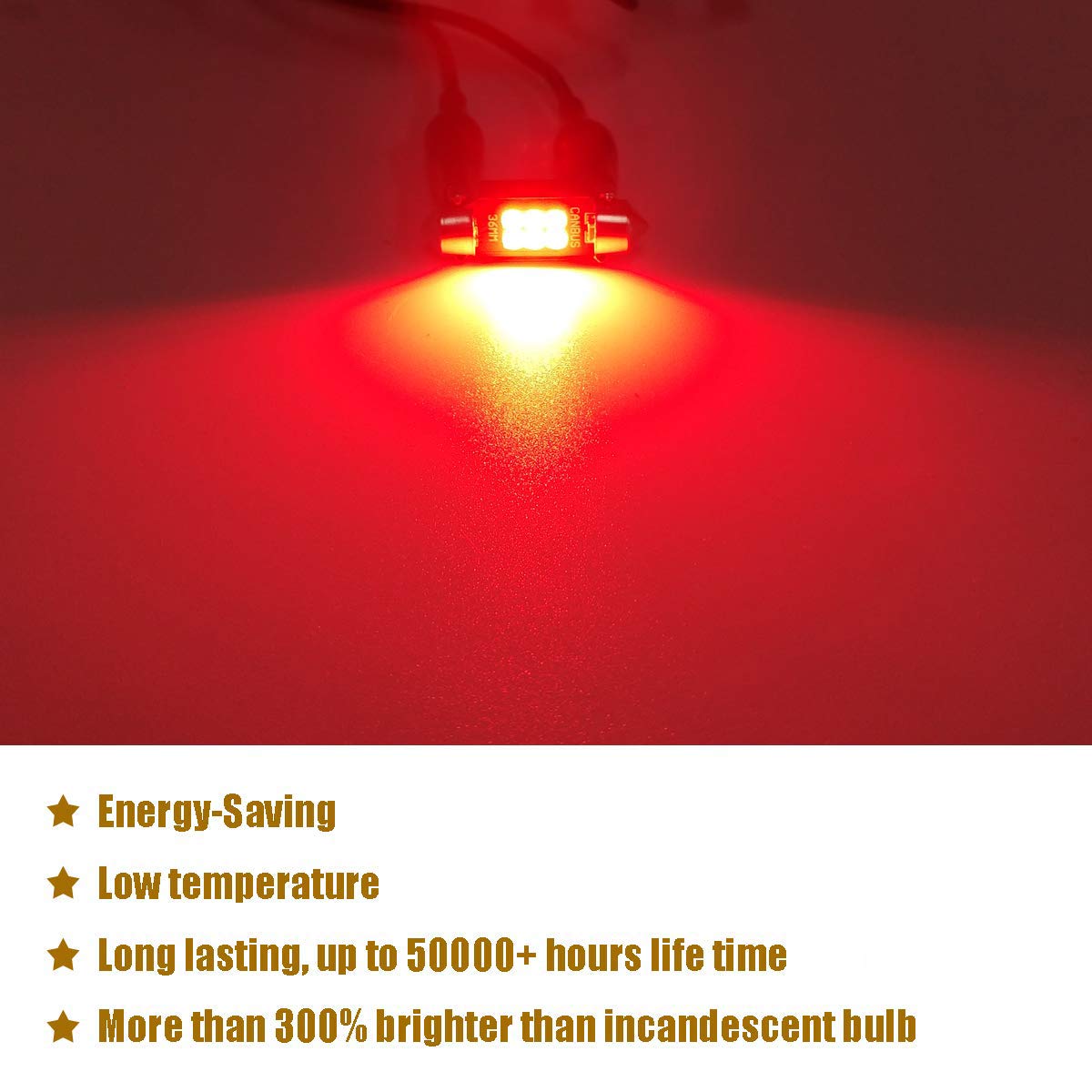 Ibrightstar Newest 9-30V Extremely Bright 211-2 212-2 578 Festoon Led Bulbs Error Free 1.61'' 41Mm For Interior Map Dome Lights