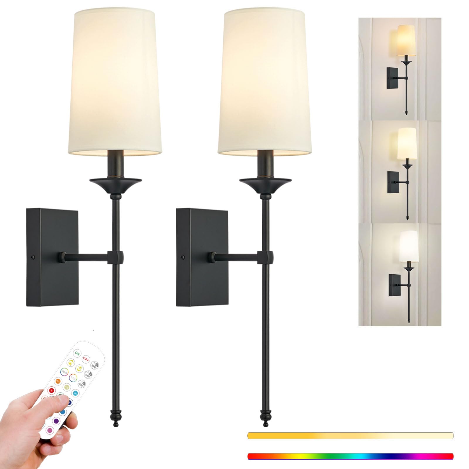 TERLEENART Wall Sconces Set of 2, Mid Century Candlestick Style, Antique Brass, Model TER-715-03