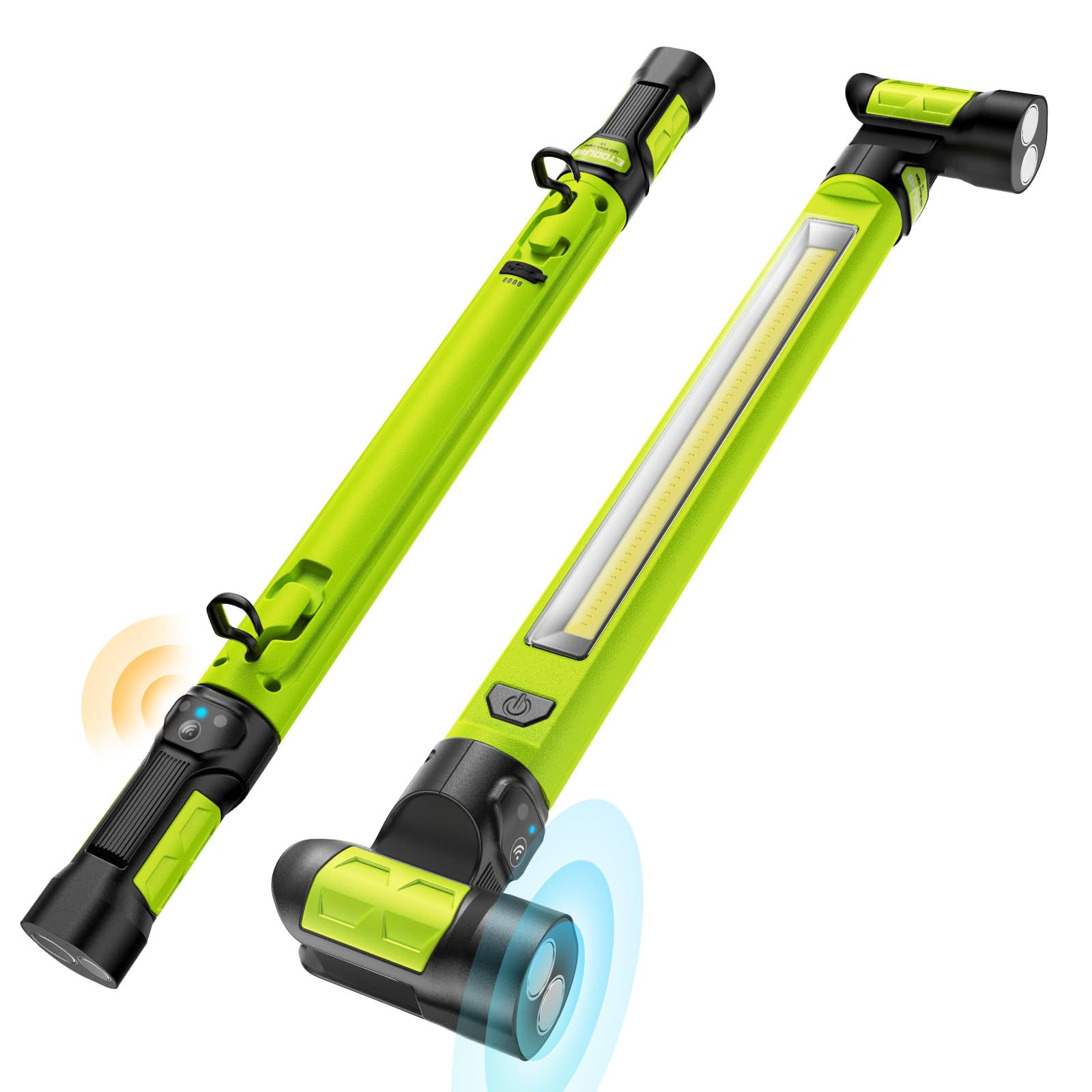 Work Light?Auto On/Off? 3000Lm Led Work Light 5200Mah Under Hood Work Light With Hooks  Portable Magnetic Rechargeable Cordless Work Light For Mechanic/Car Repairing/Garage-Green