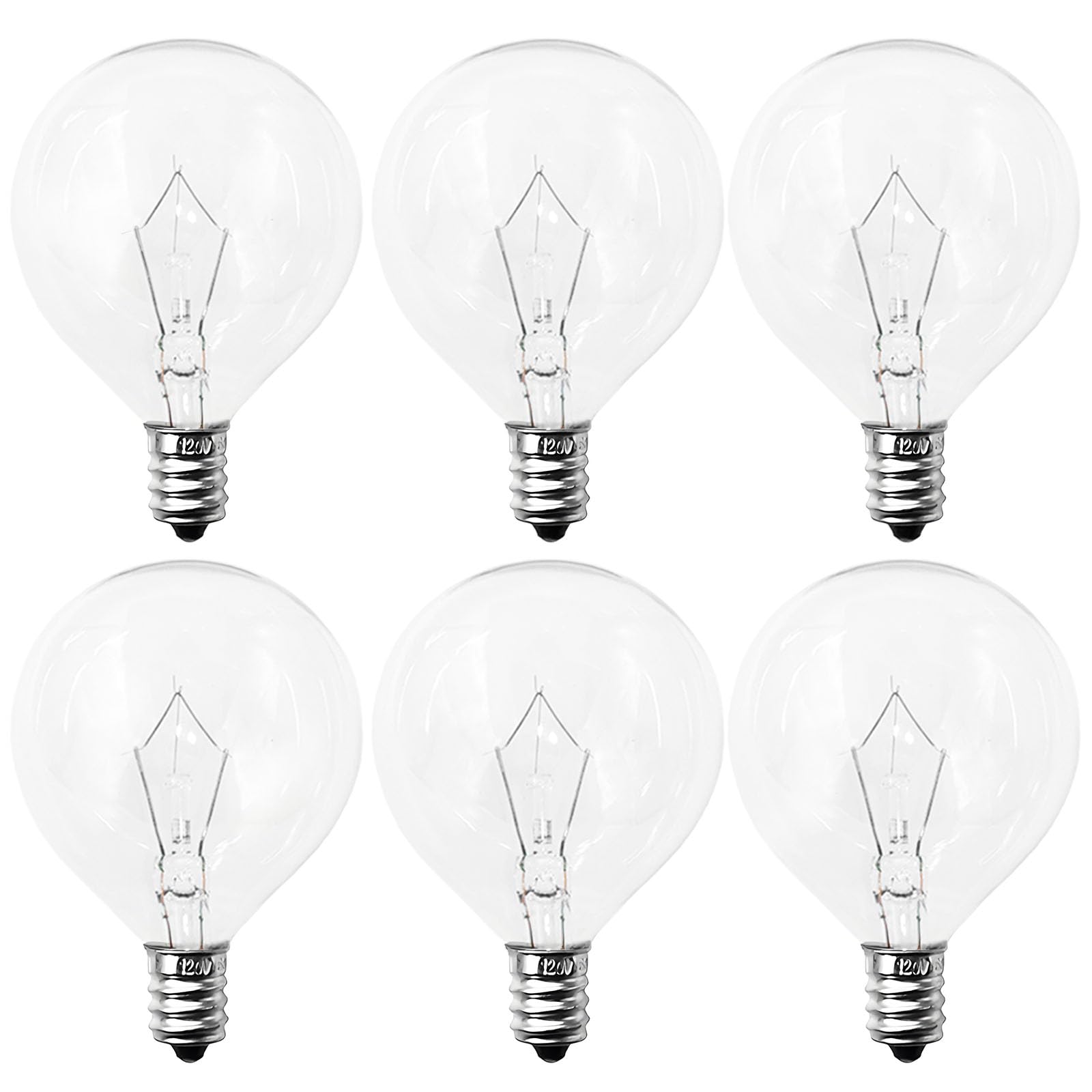 40 Watt E12 Candelabra Base Round Bulbs,G50 Light Bulbs For Full Size Scentsy Warmer,Ceiling Fans With Lights,Chandelier,Decorat