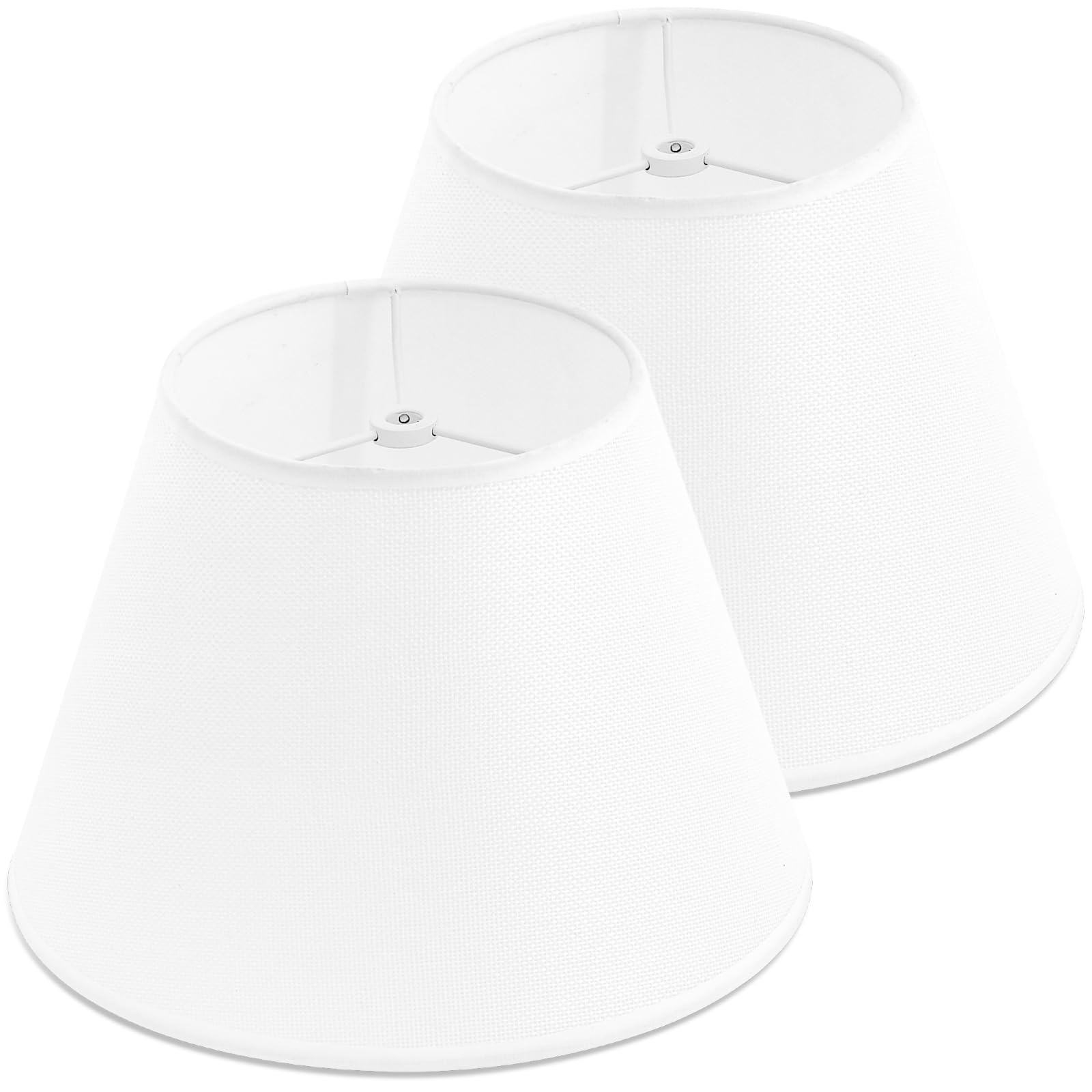 White Lamp Shades Set of 2 for Table Lamps  Small Lampshades 6 Top x 10 Bottom x 7 High  Bell Modern Fabric Lampshade  Replaceable Spider Fitter Home Decor Shade
