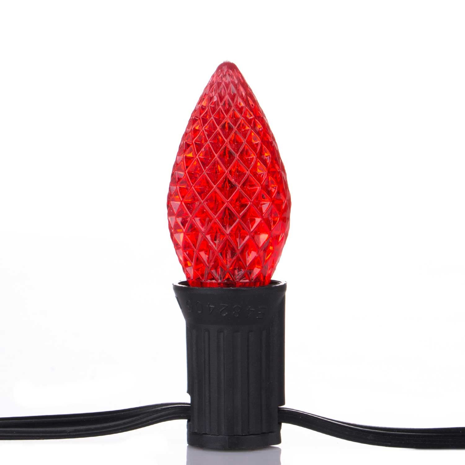 50 Pack C7 Led Replacement Christmas Light Bulb, C7 Shatterproof Led Bulbs For Christmas String Lights, E12 Candelabra Base, Commercial Grade Dimmable Holiday Bulbs, Red