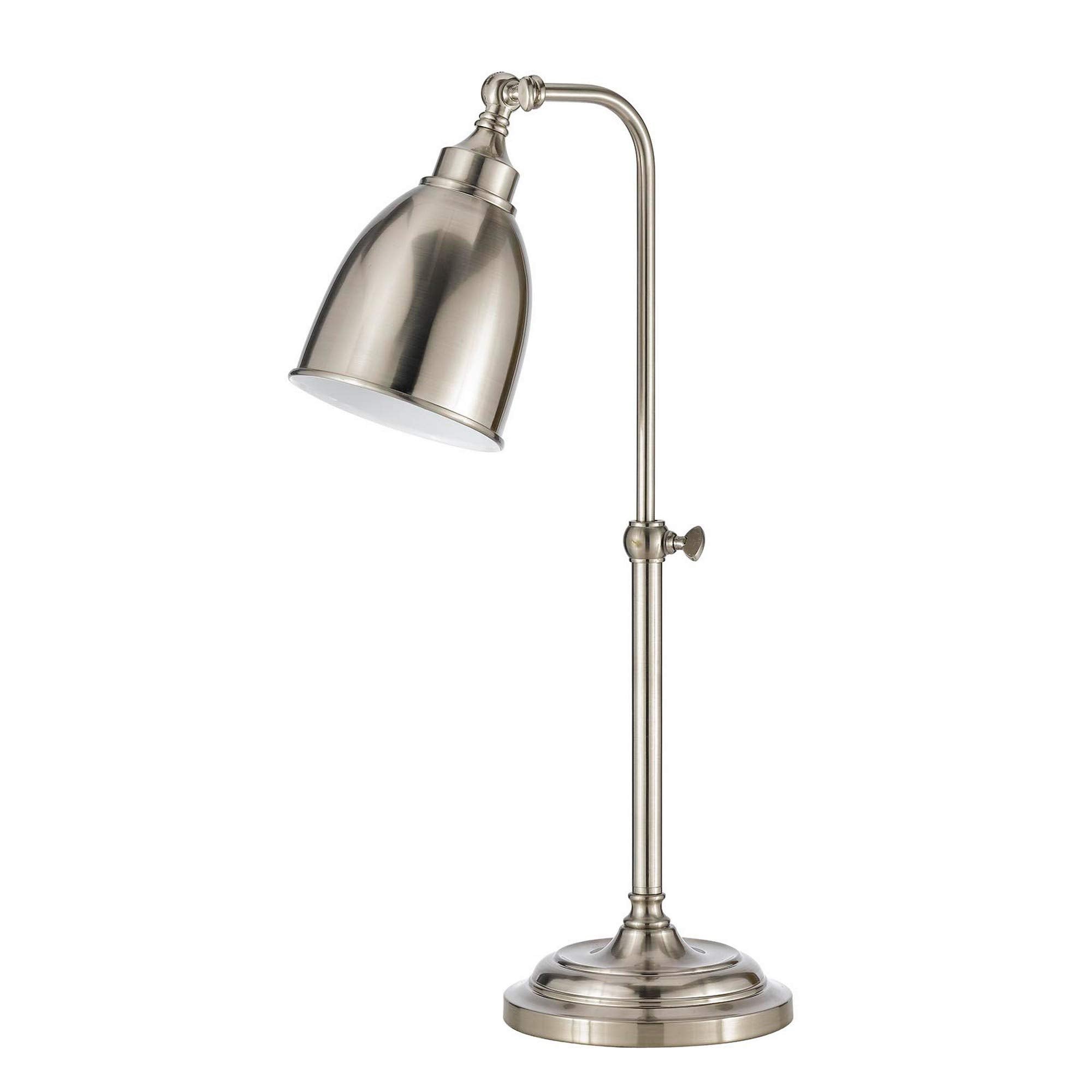 Benzara Metal Table Lamp with Adjustable Pole, 25in Height, Silver, Model BM225103