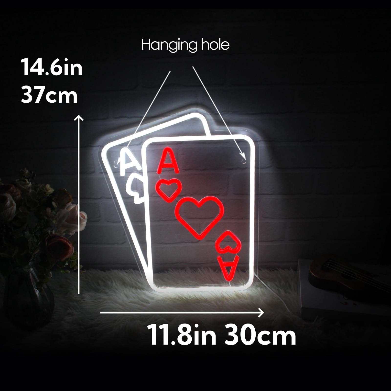 LeDigPig LED Neon Sign for Wall Decor, board-style-Red Acrylic, Dimmable, Model StaryLightz-board-style