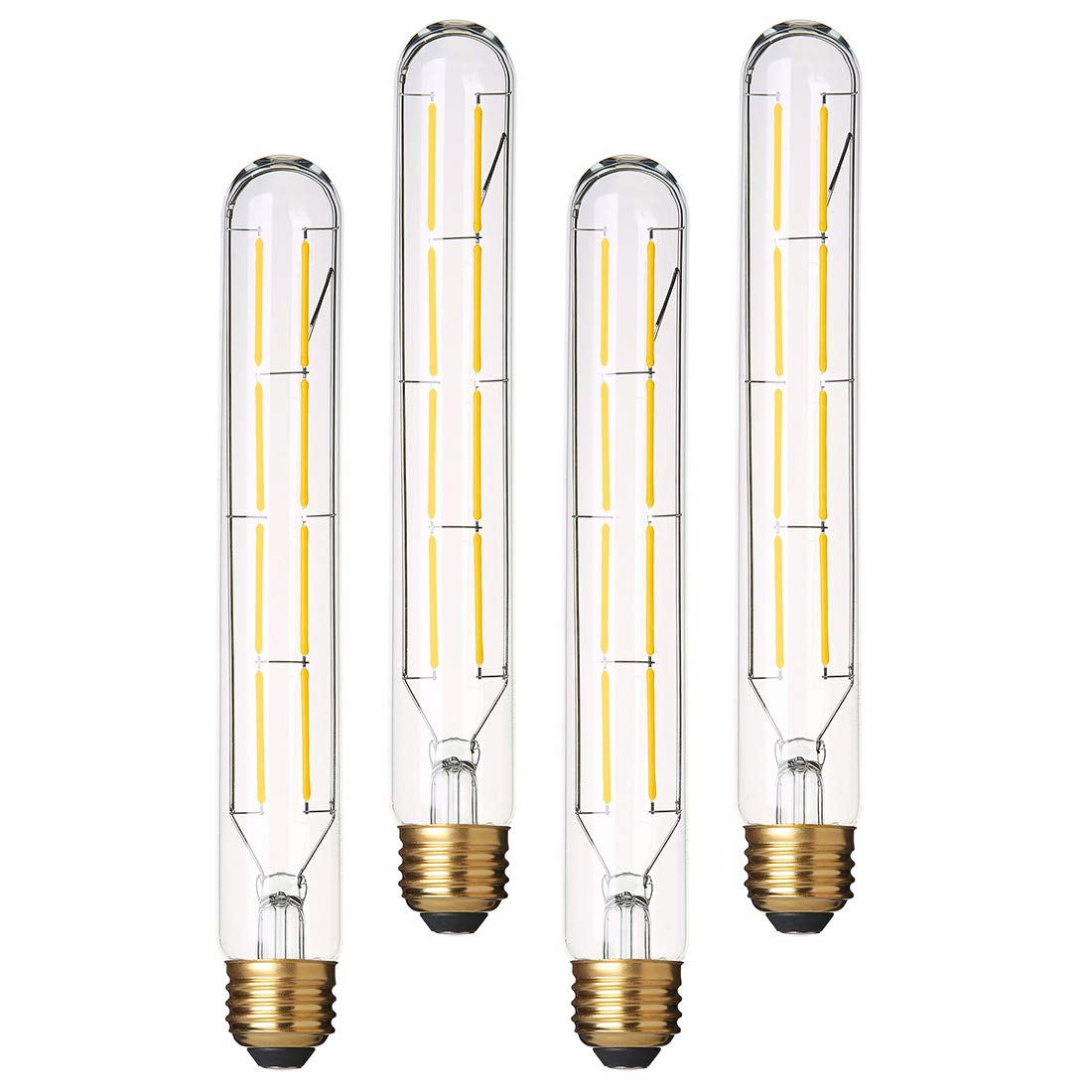 YFXRLIGHT Dimmable T10 Edison LED Bulb, 8W (80W Equivalent), 8.9 inch, Daylight White, Pack of 4, Carbon Material