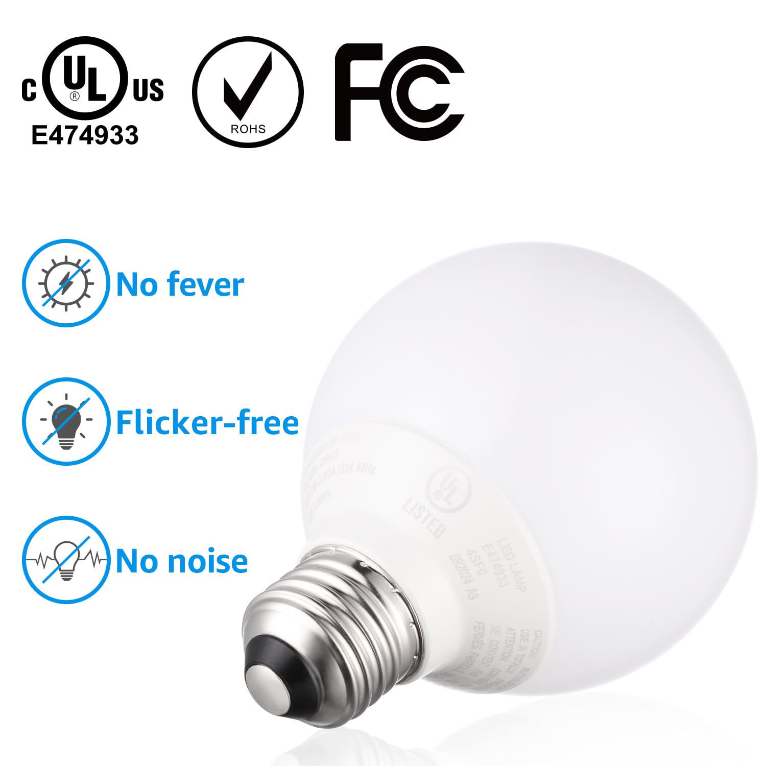 Torchstar 12-Pack G25 Led Globe Bulb, Vanity Globe Light Bulbs For Bathroom Mirror, Dimmable 450Lm, Ul Listed, 5W Equivalent 40W