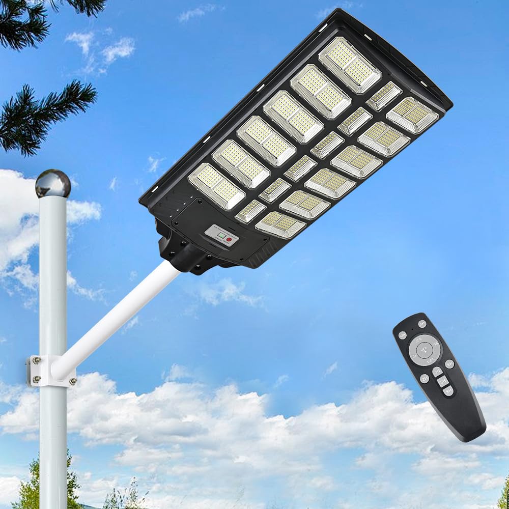 DENGMALL Solar Street Light, 16000W, 100000 Lumens, Motion Sensor, Remote Control, Waterproof, Model DMTYNLD011
