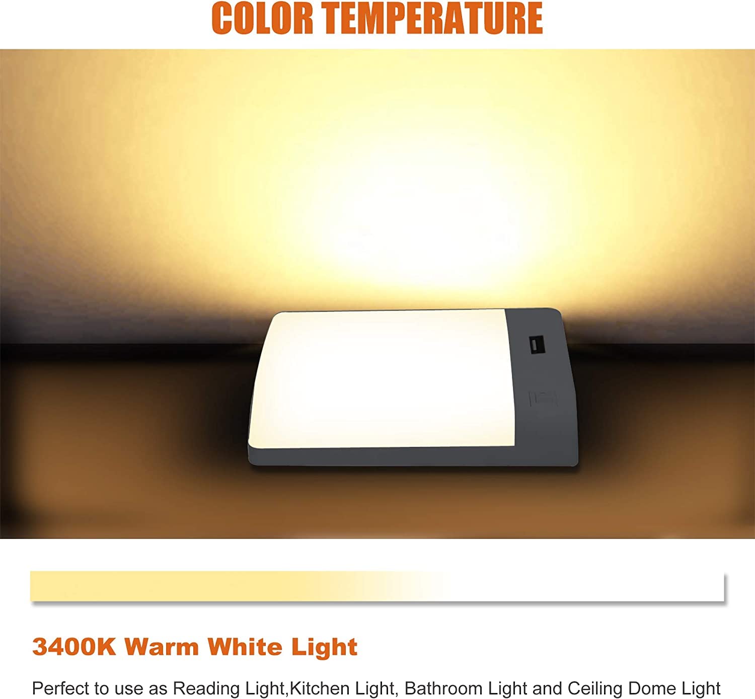 Facon Led Rv Interior Light With Usb Charger(5V 2.4A) And On&Off Switch, 12V Puck Light Surface Mount Single Dome Light, Rv Interior Light For Rv Motorhomes Camper Caravan Trailer Boat